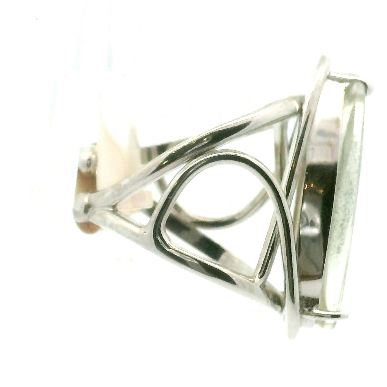 Garden Quartz Adjustable Cuff Ring .925 Sterling Silver for Insight, Meditation & Shamanic Journey