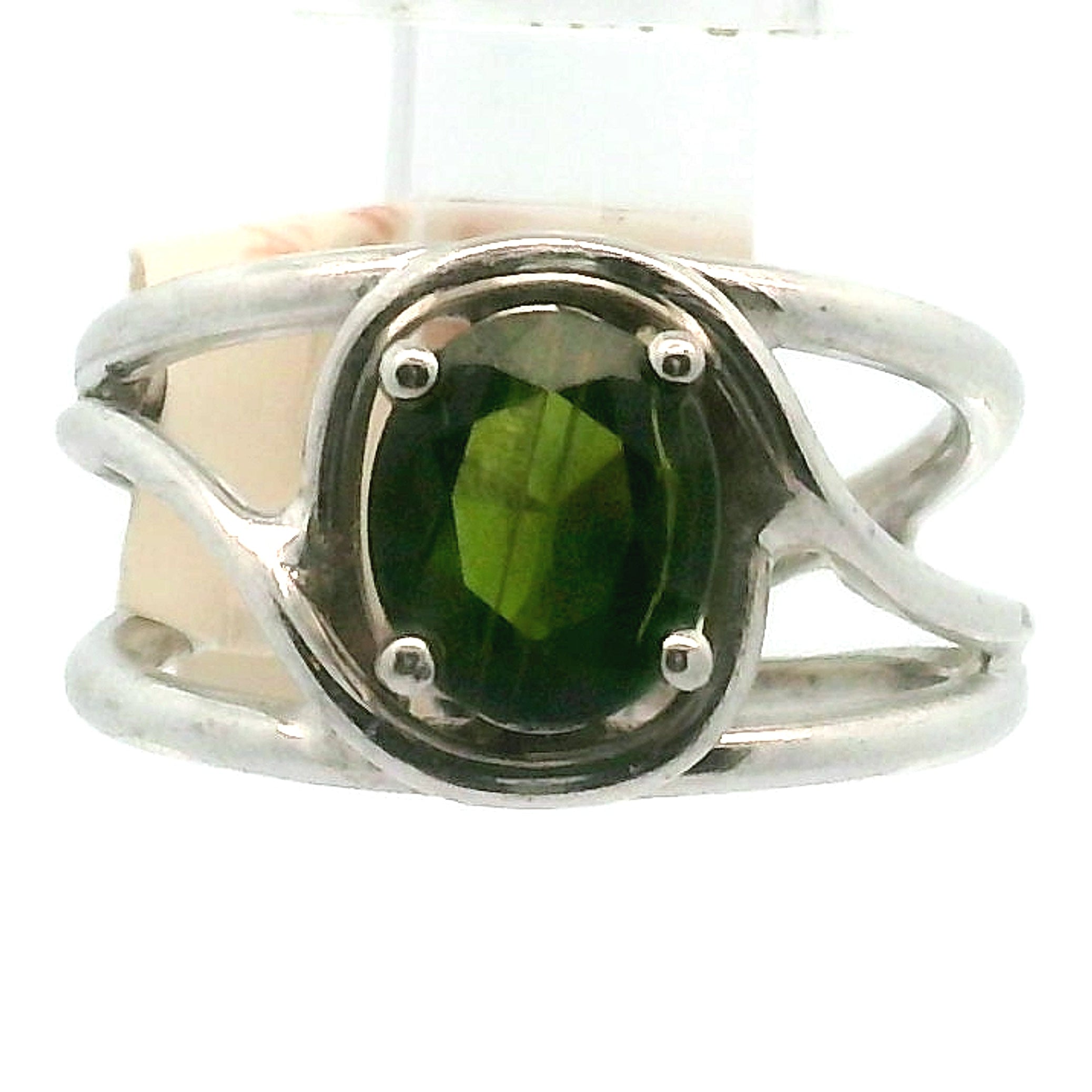 Enstatite Midi Cuff Ring .925 Silver for Grounding, Higher Awareness, Stamina & Protection
