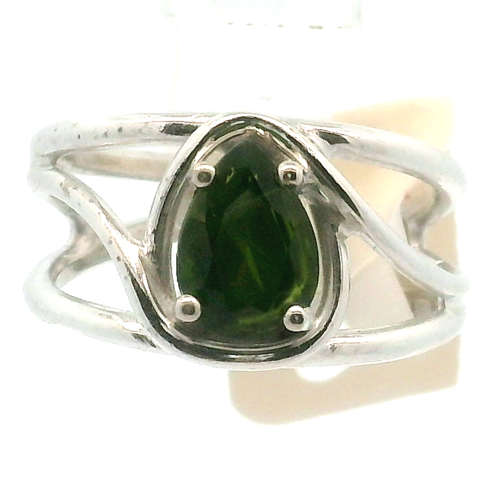 Enstatite Midi Cuff Ring .925 Silver for Grounding, Higher Awareness, Stamina & Protection
