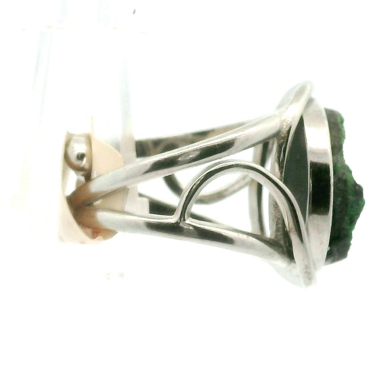 Uvarovite Adjustable Cuff Ring .925 Silver for Love, Personal Power & Wisdom