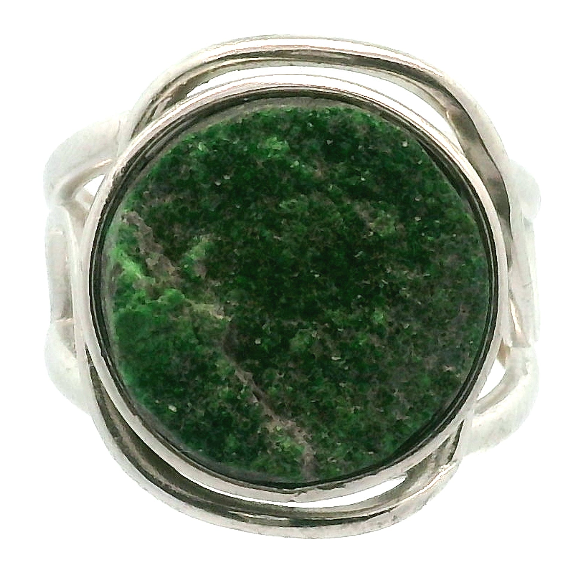 Uvarovite Adjustable Cuff Ring .925 Silver for Love, Personal Power & Wisdom