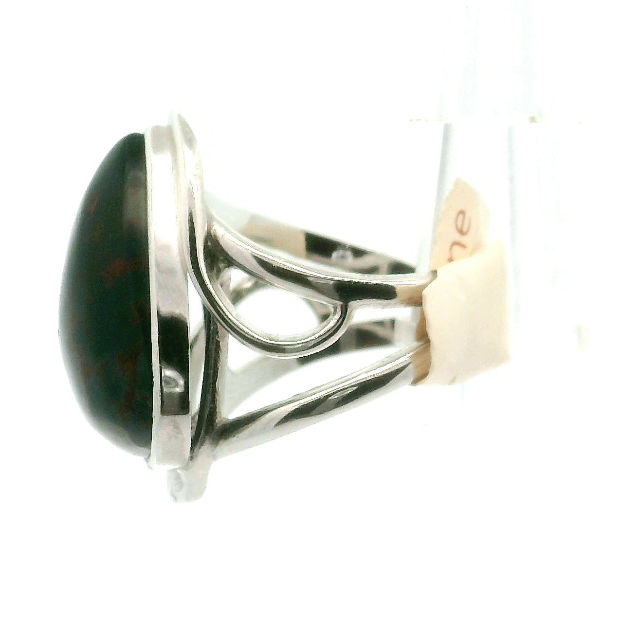 Bloodstone Cuff Ring .925 Silver for Strength, Grounding and Protection