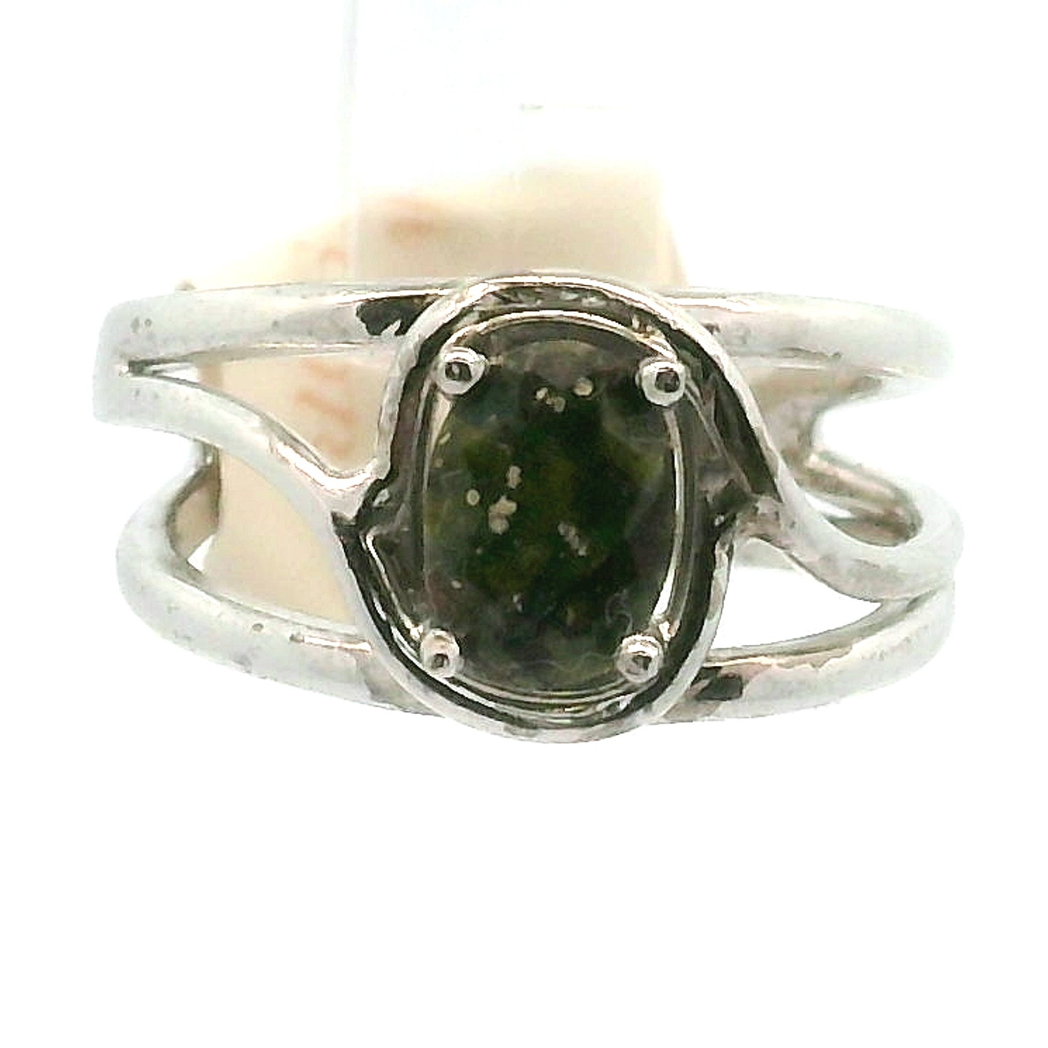 Bloodstone Midi Cuff Ring .925 Silver for Strength, Grounding and Protection