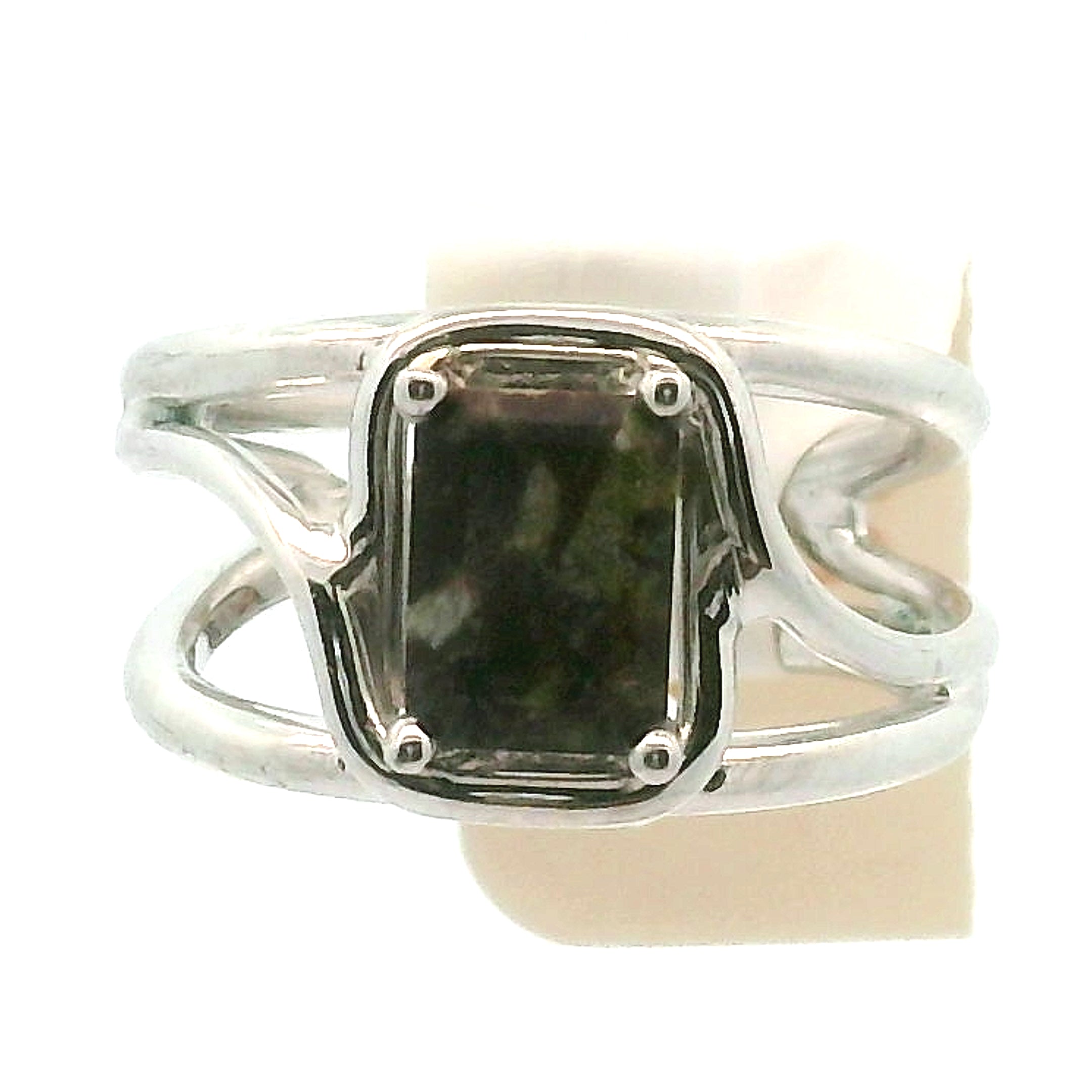 Bloodstone Midi Cuff Ring .925 Silver for Strength, Grounding and Protection