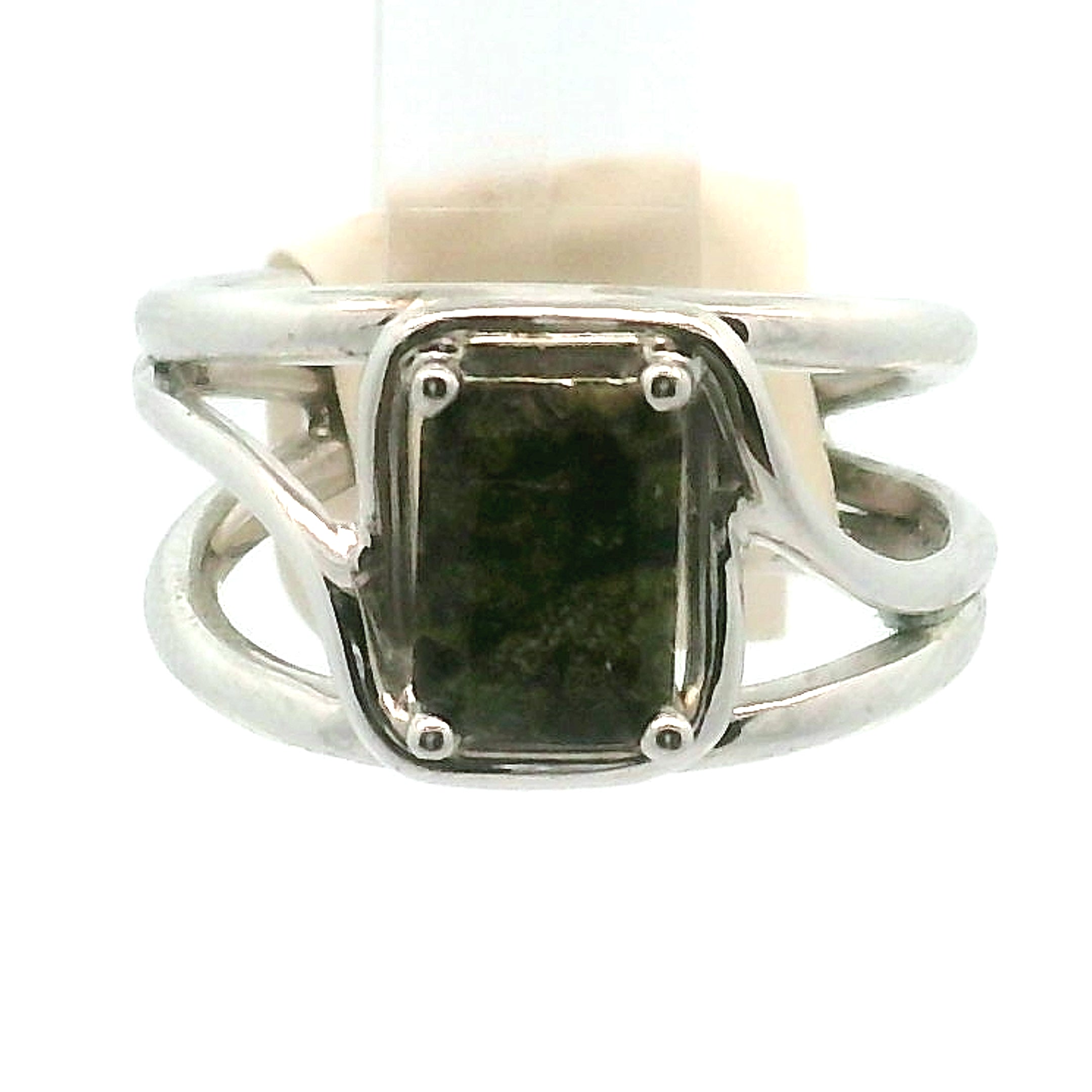 Bloodstone Midi Cuff Ring .925 Silver for Strength, Grounding and Protection