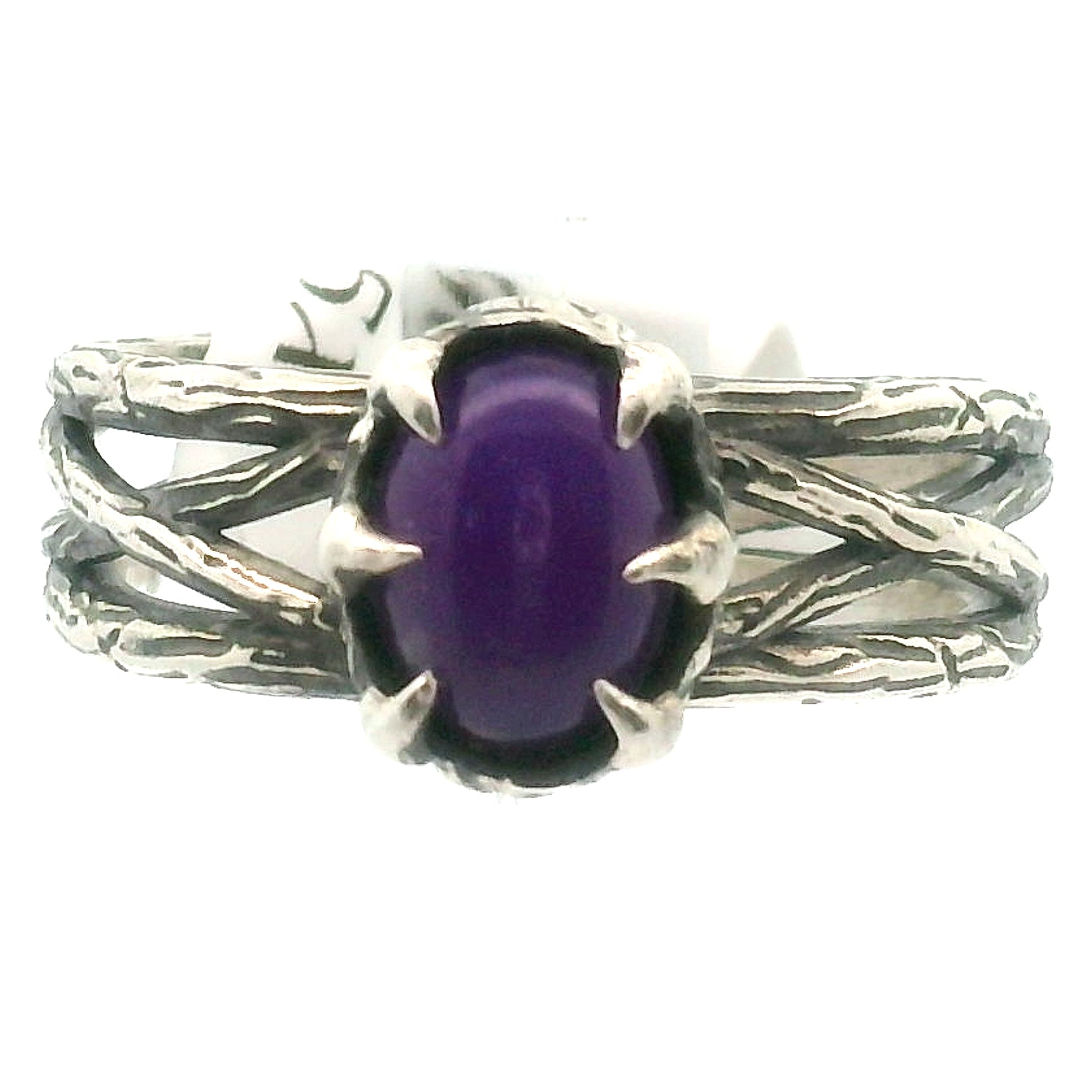 Sugilite Bad Witch Midi Cuff Ring .925 Silver for Enhancing Dreamwork and Discovery of Your Path