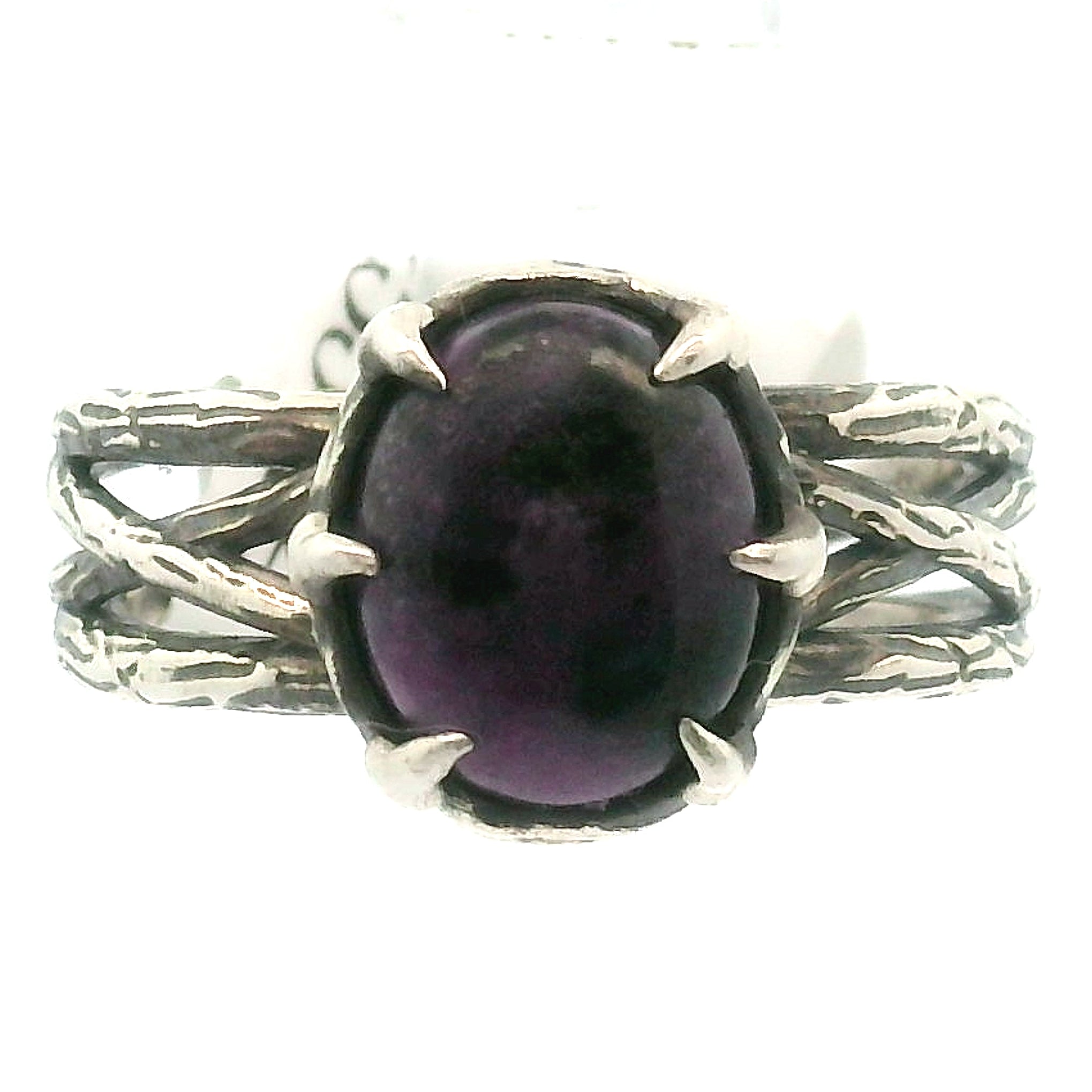 Sugilite Bad Witch Midi Cuff Ring .925 Silver for Enhancing Dreamwork and Discovery of Your Path