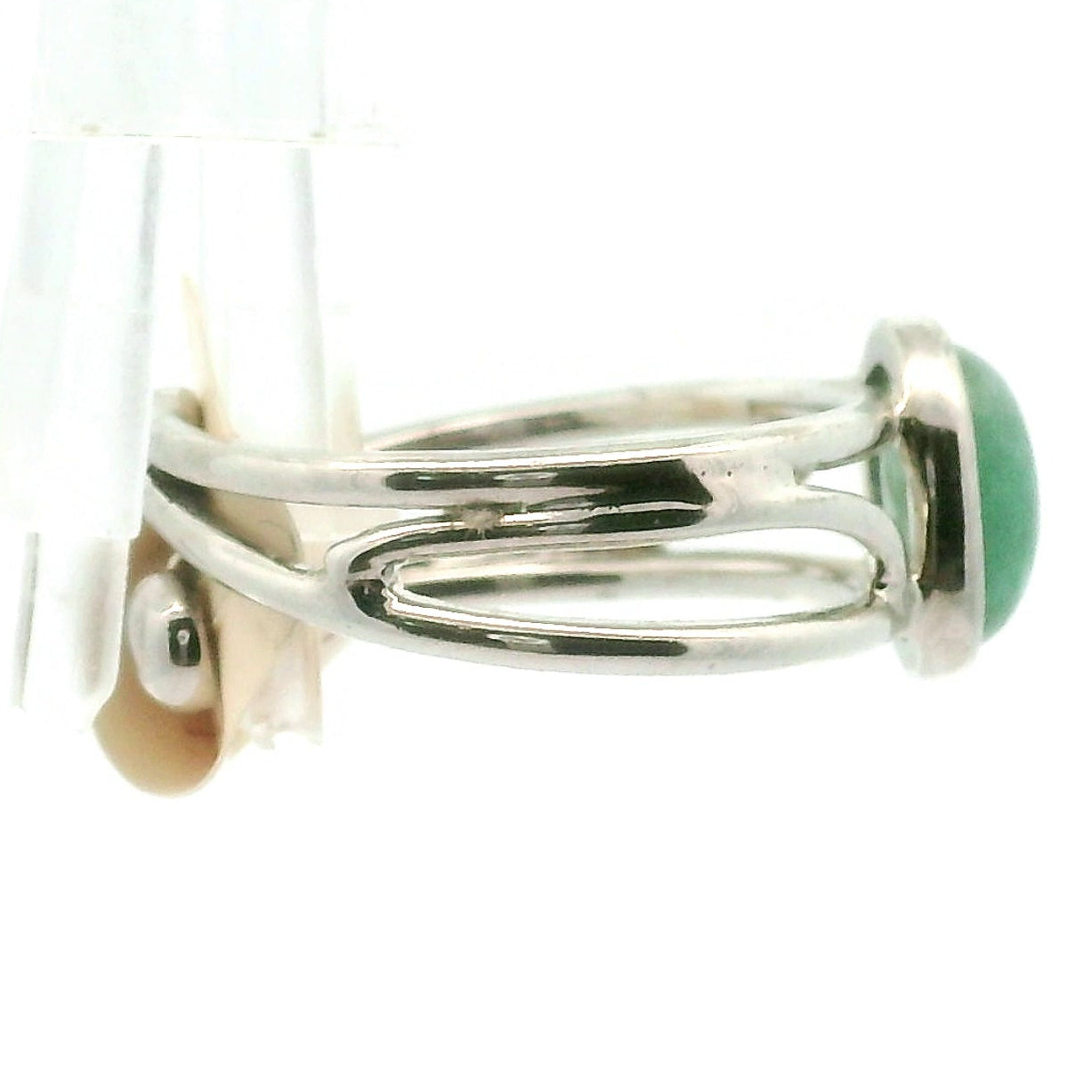 Green Kyanite Cuff Ring .925 Silver for Alignment, Balance and Meditation