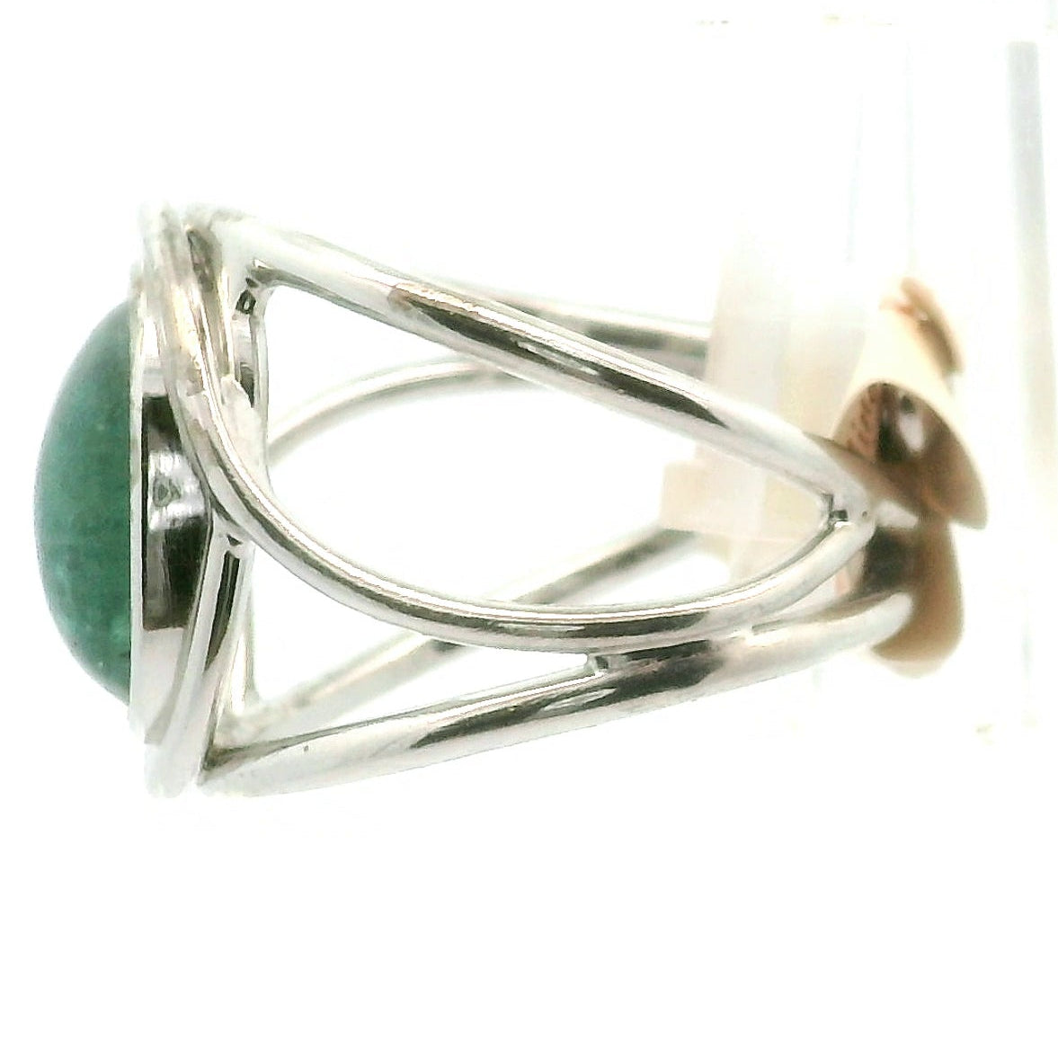 Green Kyanite Cuff Ring .925 Silver for Alignment, Balance and Meditation