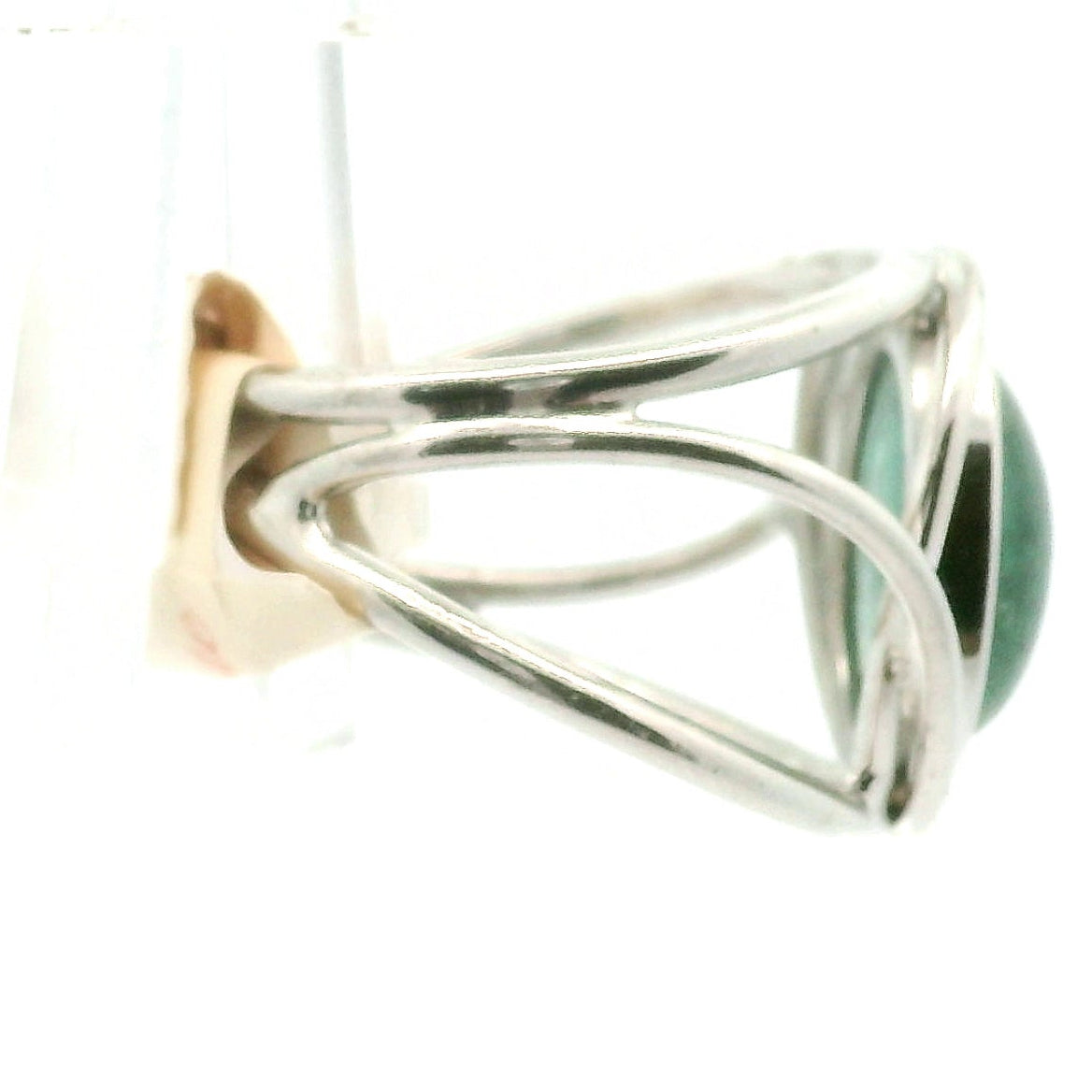 Green Kyanite Cuff Ring .925 Silver for Alignment, Balance and Meditation