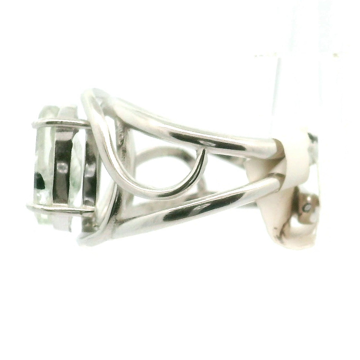 Tourmaline in Quartz Cuff Ring  Adjustable Ring .925 Sterling Silver for Emotional Healing, Kindness and Joy