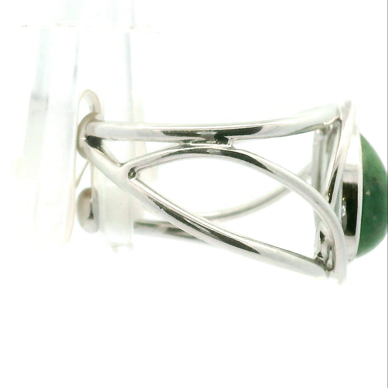 Tsavorite Garnet Cuff Ring .925 Sterling Silver for Compassion and Loyalty