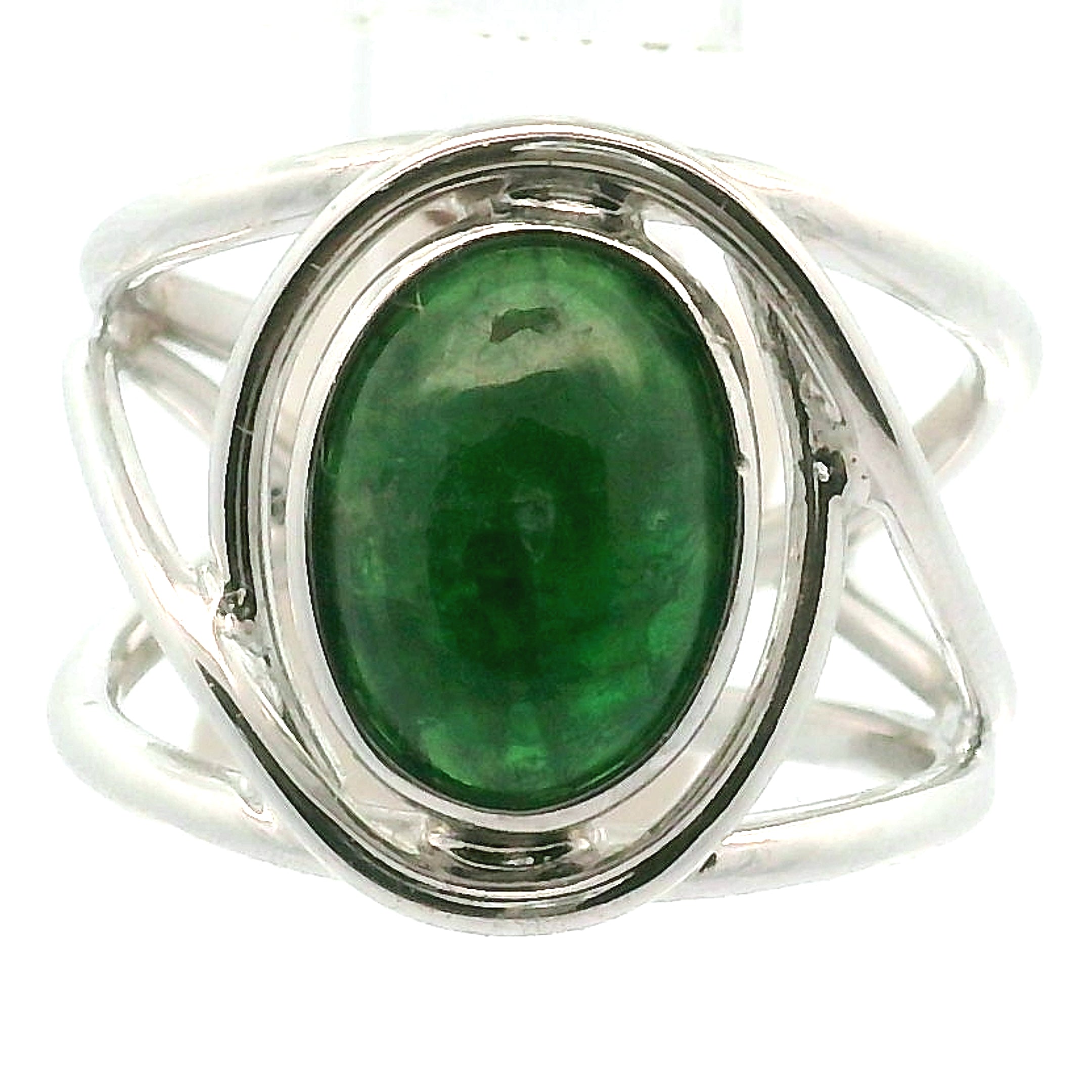 Tsavorite Garnet Cuff Ring .925 Sterling Silver for Compassion and Loyalty