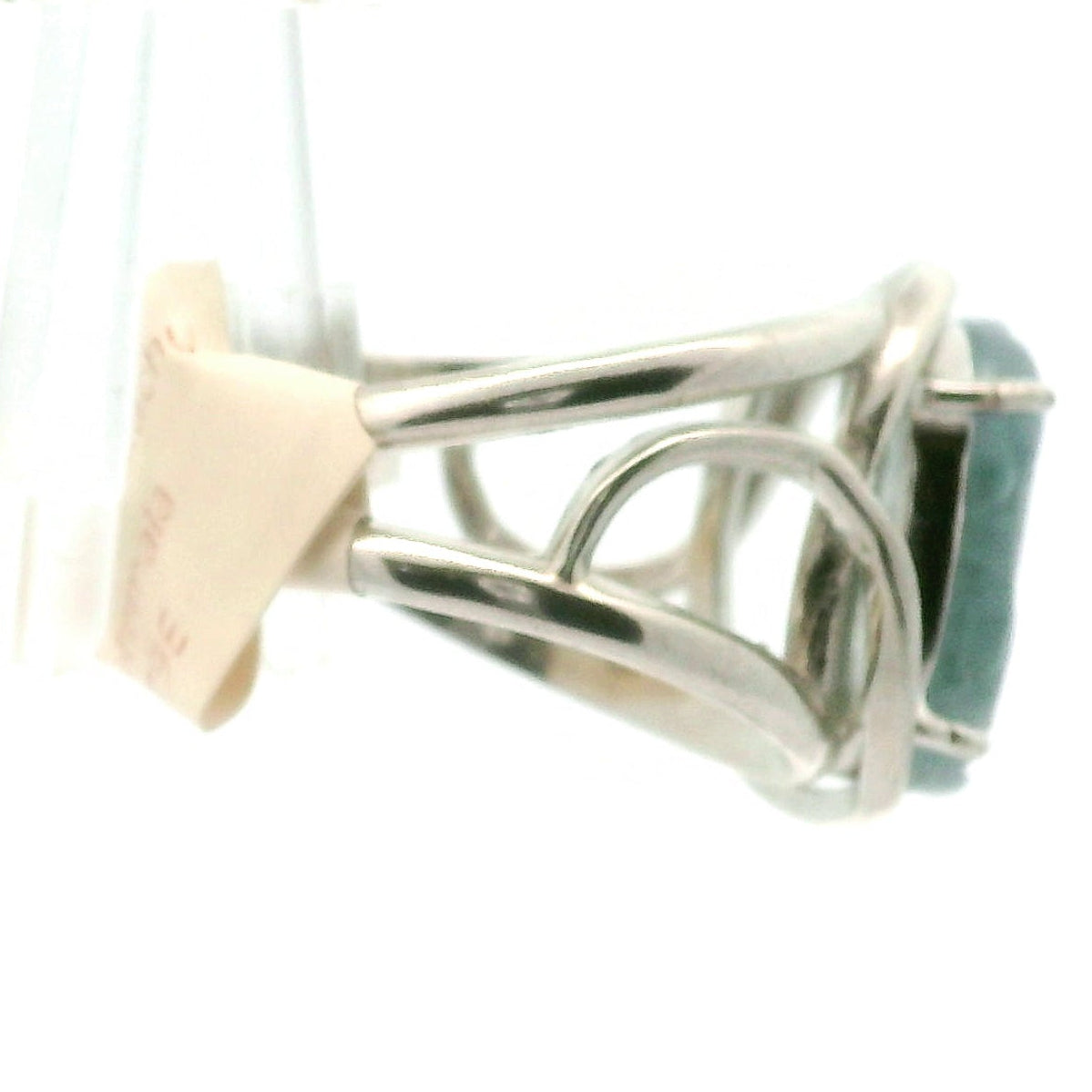 Blue Jadeite Pixiu Finger Cuff Adjustable Ring .925 Silver for Spiritual Awareness, Prosperity and Protection
