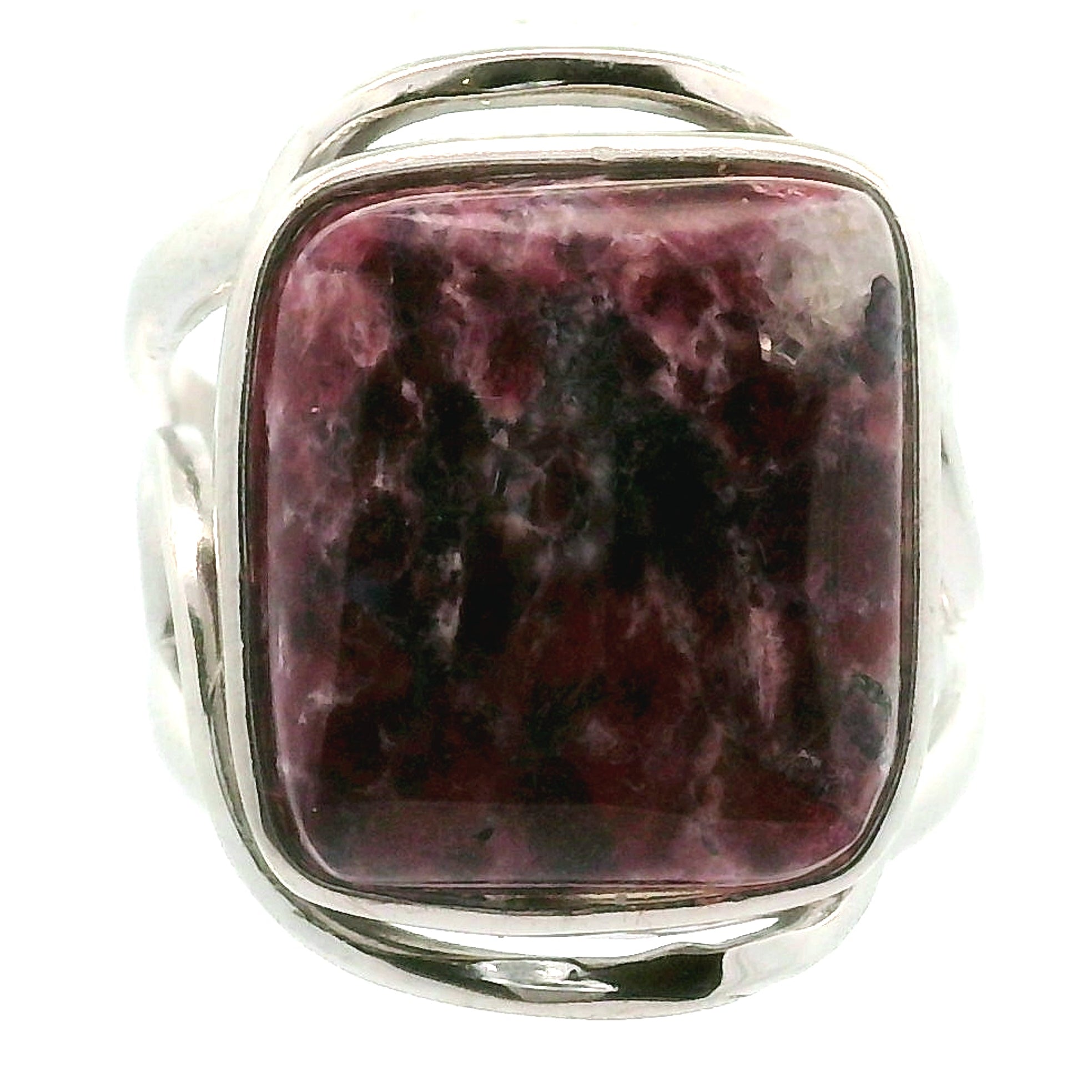 Quebec Eudialyte Cuff Ring .925 Silver for Manifesting the Desires of Your Heart