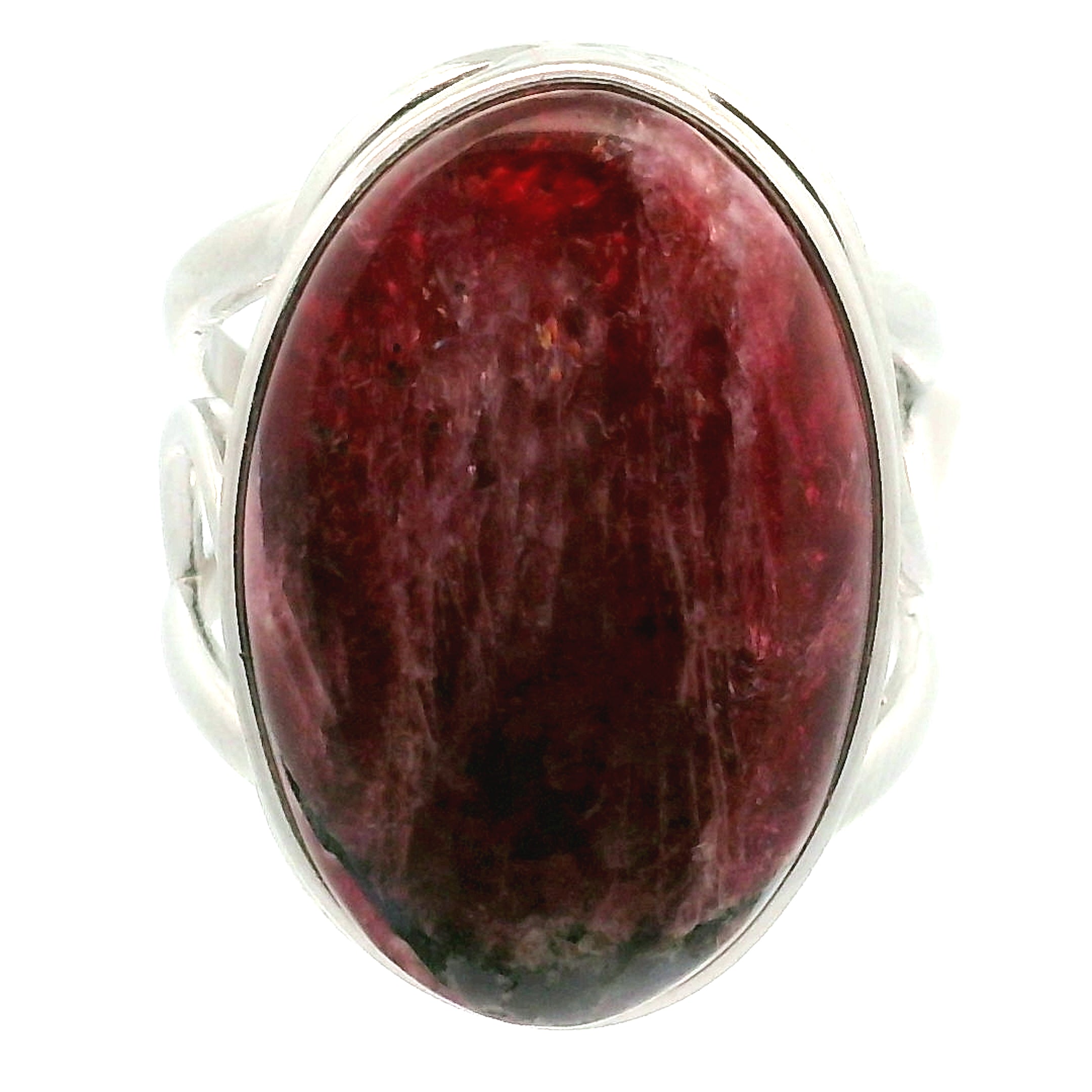 Quebec Eudialyte Cuff Ring .925 Silver for Manifesting the Desires of Your Heart