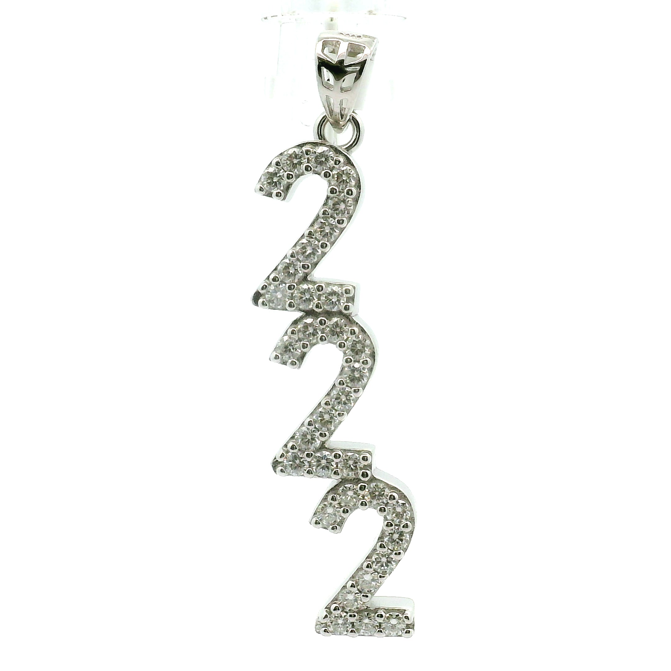 Angel Codes Pendant Moissanite Pavé .925 Silver for Connecting with Angels, Divine Guidance, Manifestation and Protection