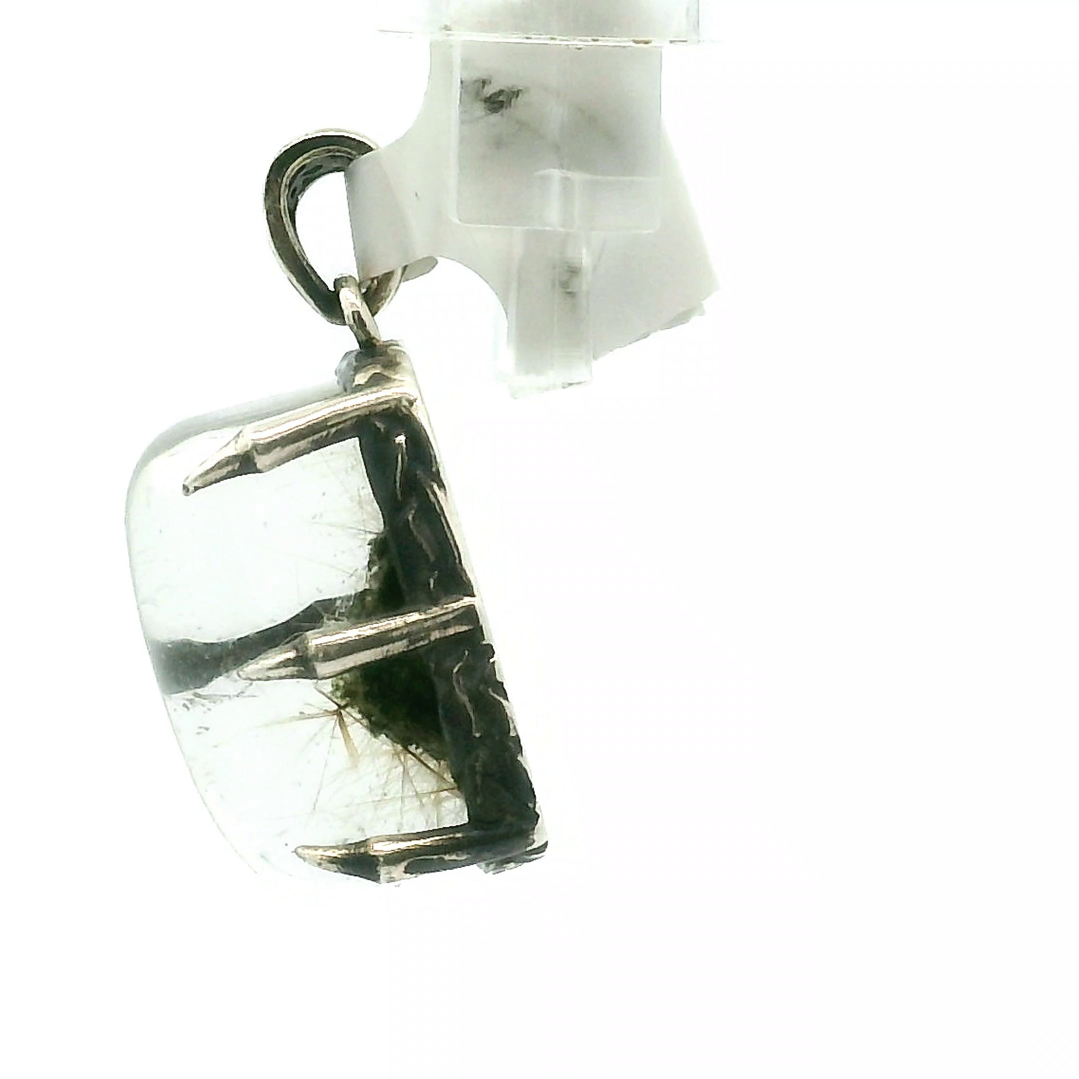 Gold Rutile Bad Witch Pendant .925 Silver for Insight, Meditation & Shamanic Journey