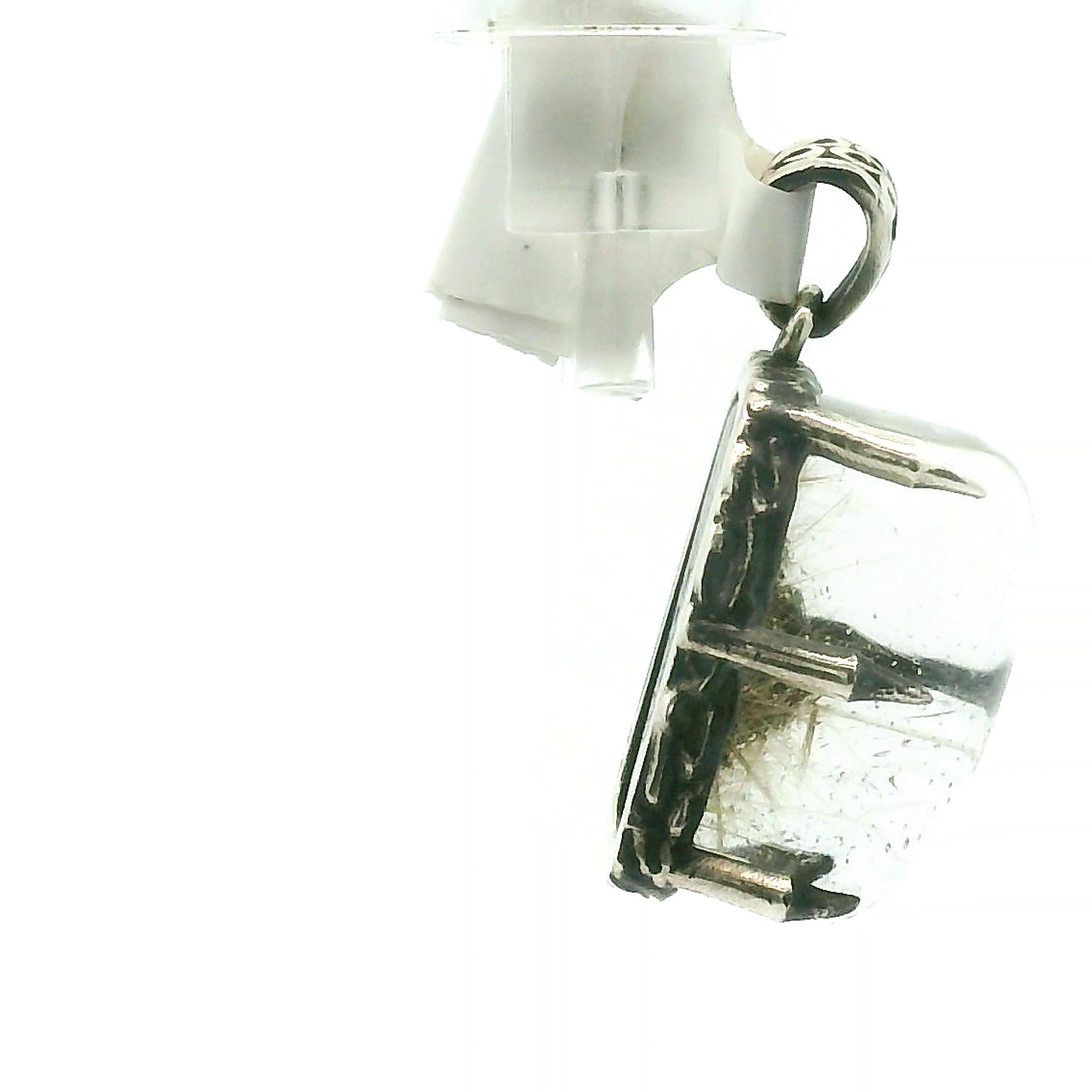 Gold Rutile Bad Witch Pendant .925 Silver for Insight, Meditation & Shamanic Journey