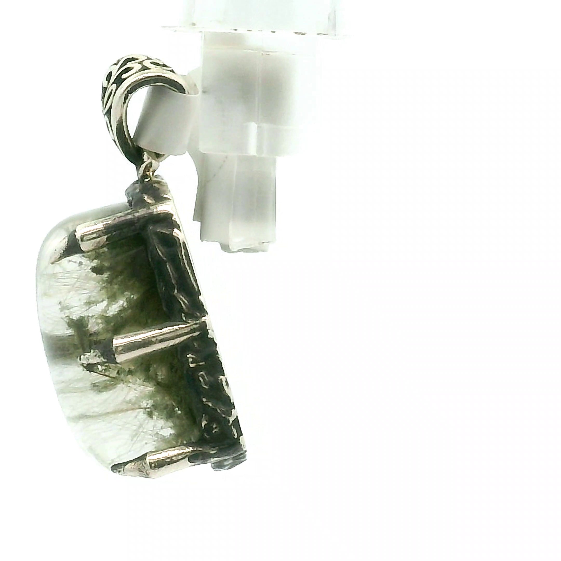 Gold Rutile Bad Witch Pendant .925 Silver for Insight, Meditation & Shamanic Journey