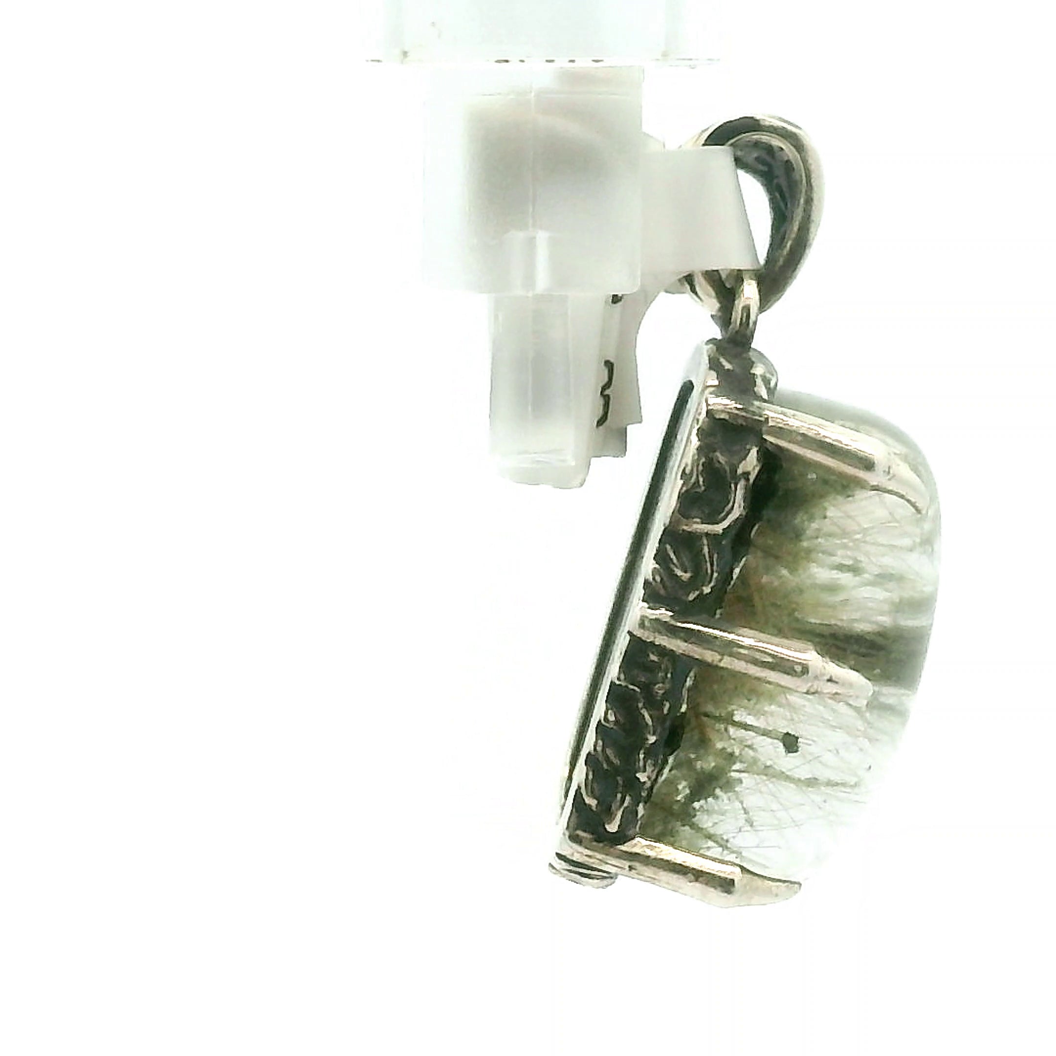 Gold Rutile Bad Witch Pendant .925 Silver for Insight, Meditation & Shamanic Journey
