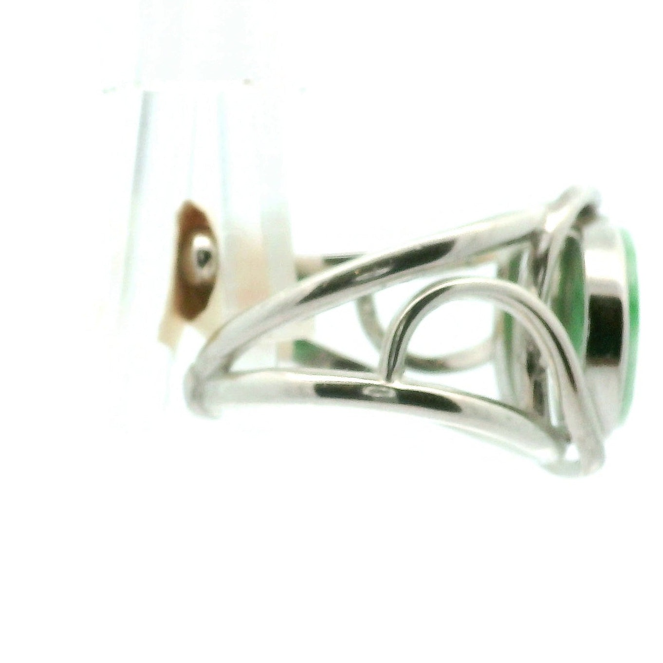 Jadeite Finger Cuff Adjustable Ring .925 Silver for Abundance, Good Luck, Joy and Protection