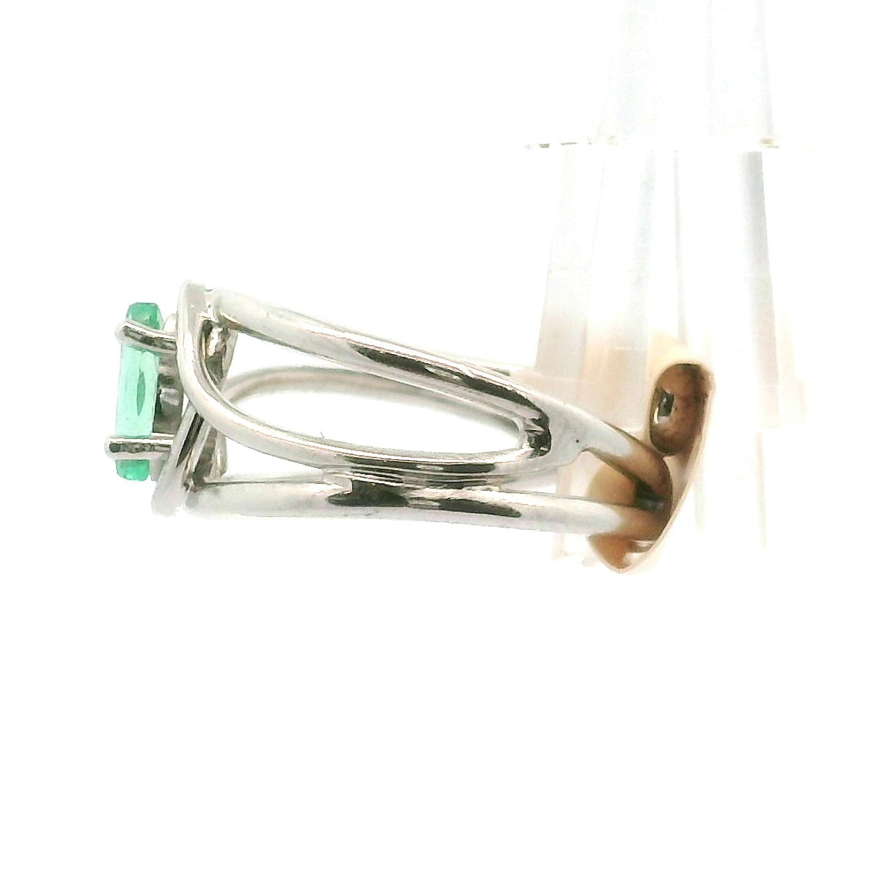 Colombian Emerald Midi Cuff Ring .925 Sterling Silver for Abundance, Love and Wealth