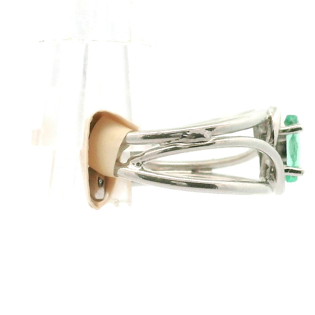 Colombian Emerald Midi Cuff Ring .925 Sterling Silver for Abundance, Love and Wealth