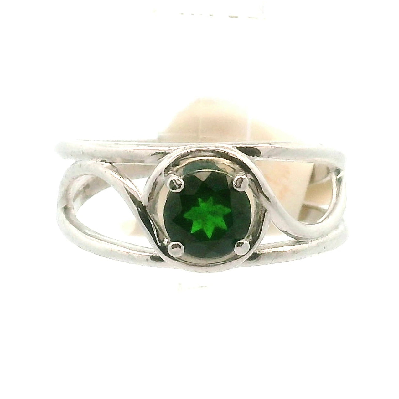 Chrome Diopside Midi Cuff Ring .925 Silver for Heart Healing, Compassion and Forgiveness