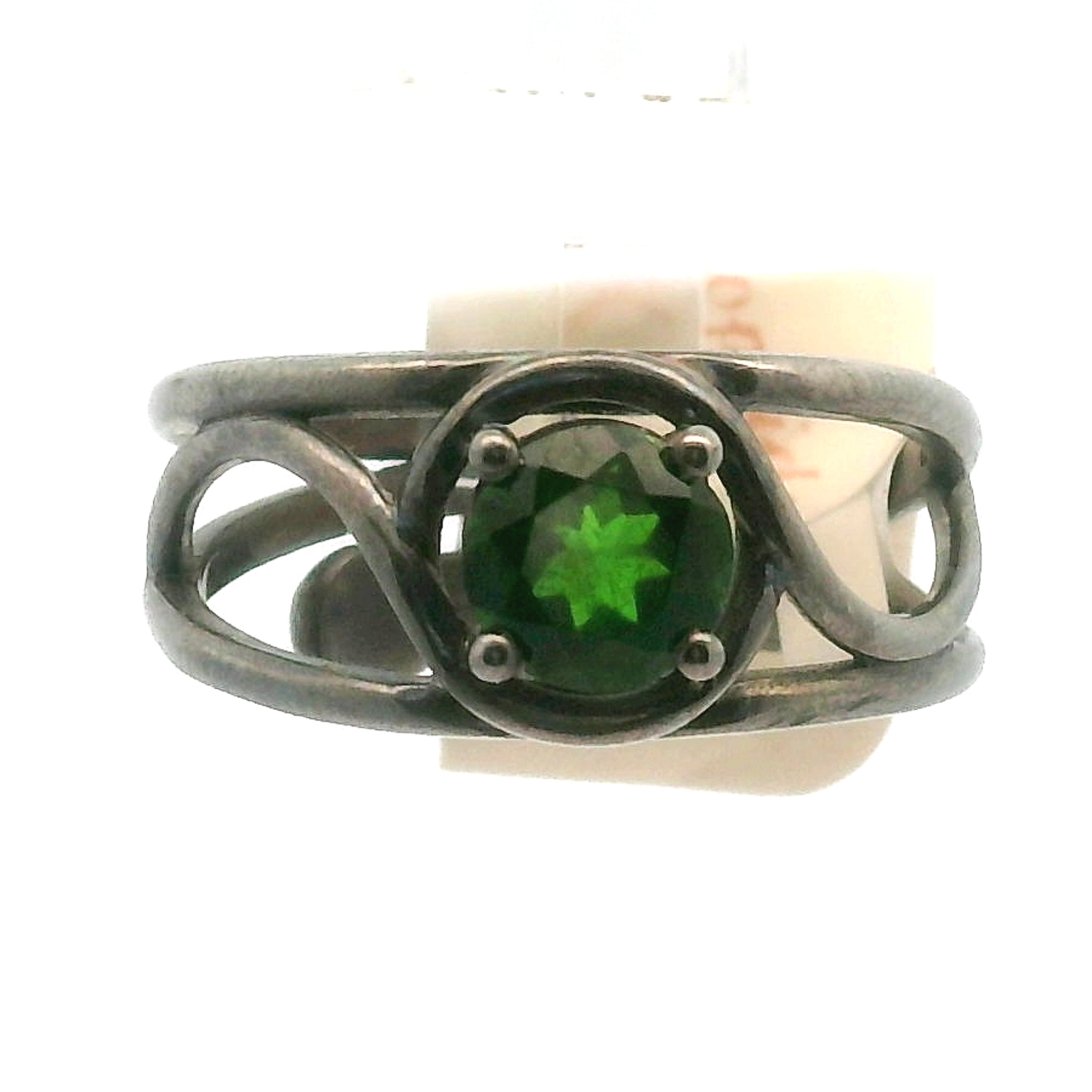 Chrome Diopside Midi Cuff Ring .925 Silver for Heart Healing, Compassion and Forgiveness