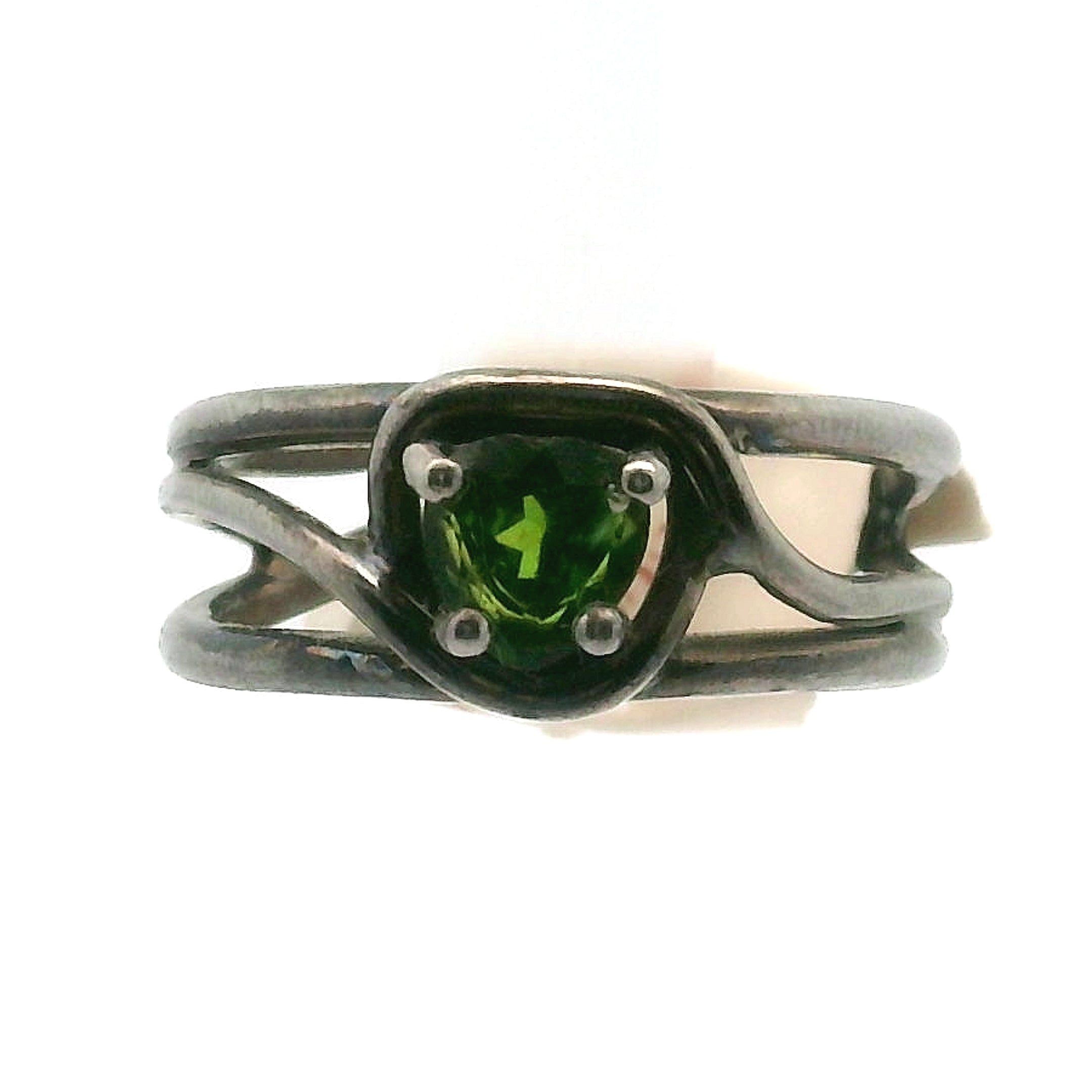 Chrome Diopside Midi Cuff Ring .925 Silver for Heart Healing, Compassion and Forgiveness