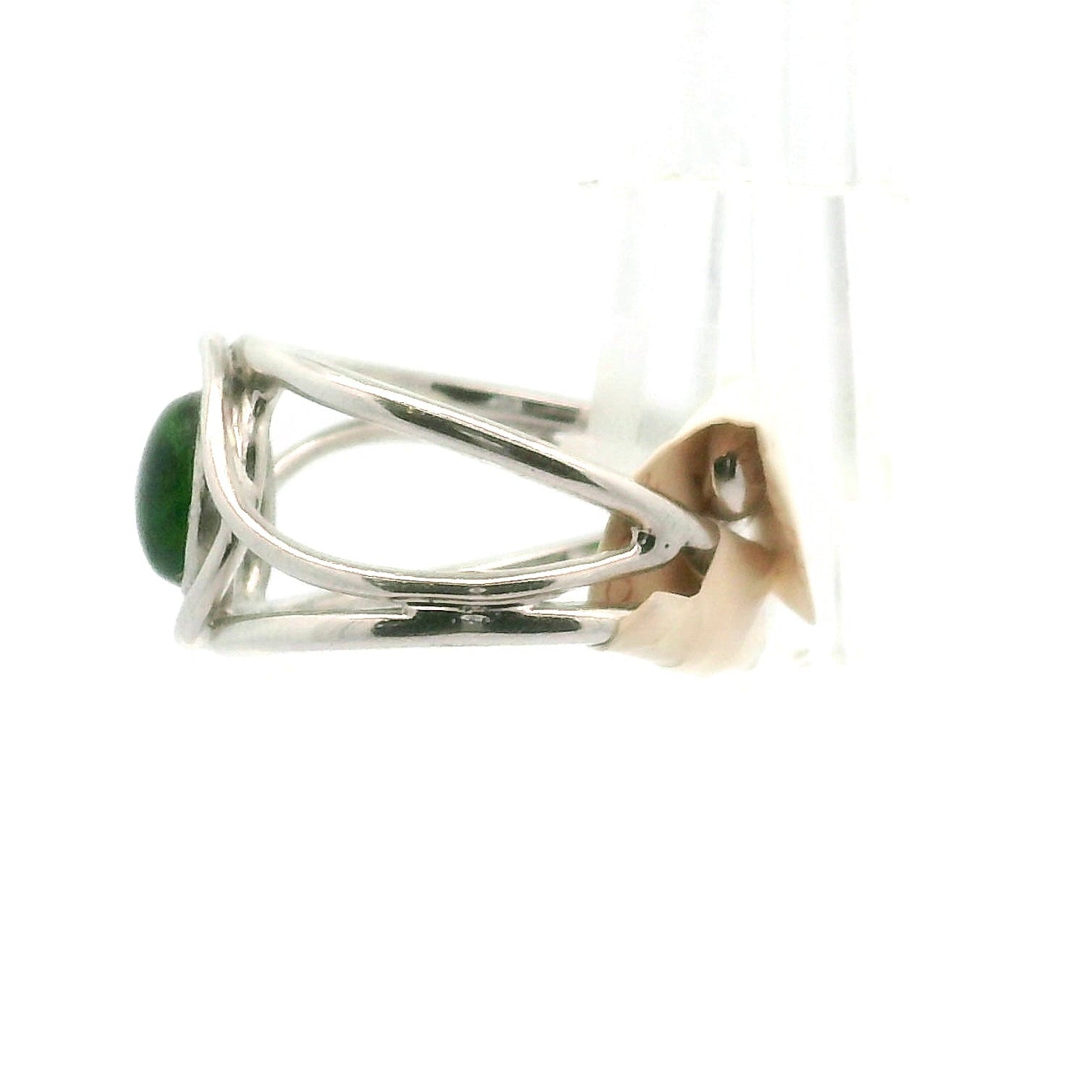 Chrome Diopside Midi Cuff Ring .925 Silver for Heart Healing, Compassion and Forgiveness