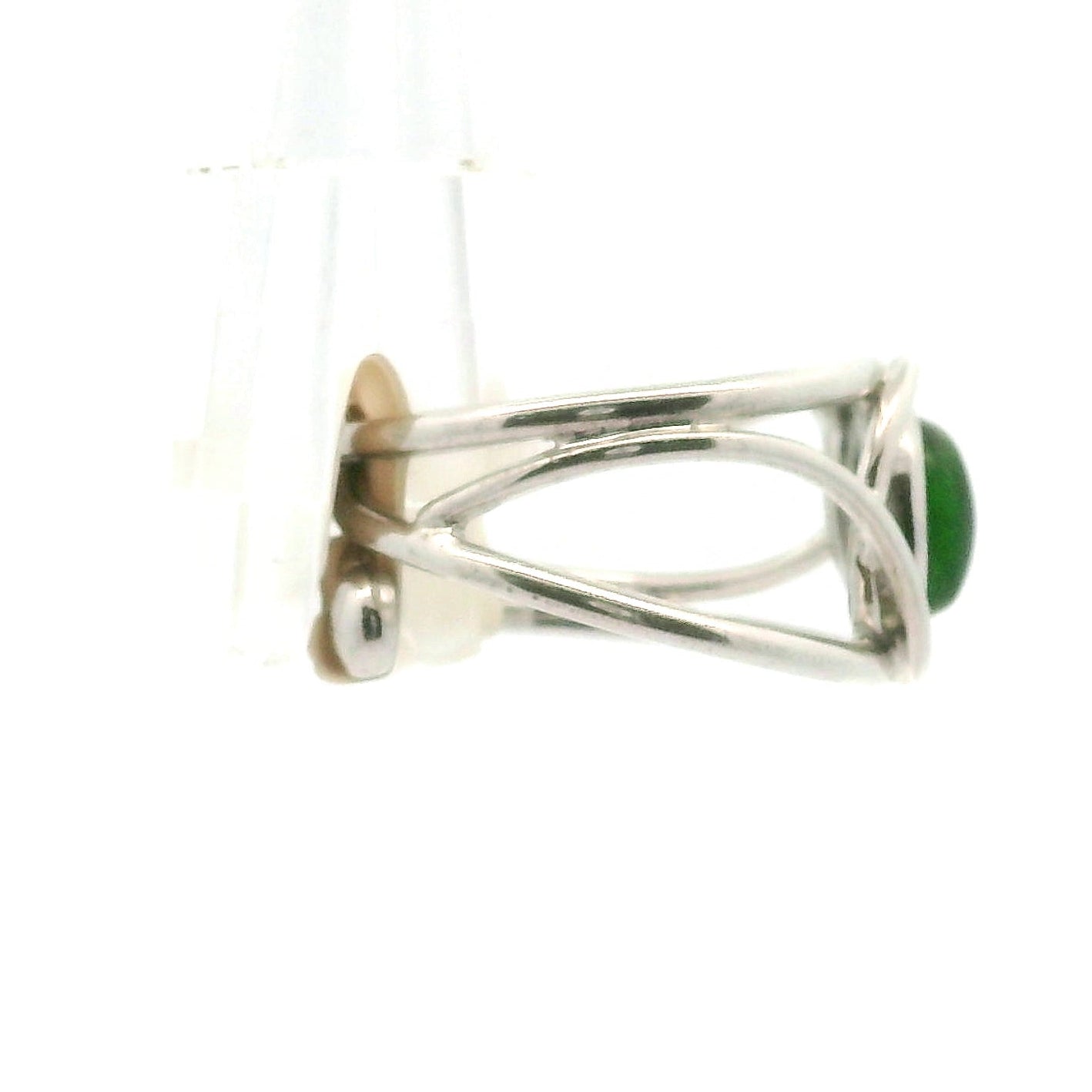 Chrome Diopside Midi Cuff Ring .925 Silver for Heart Healing, Compassion and Forgiveness