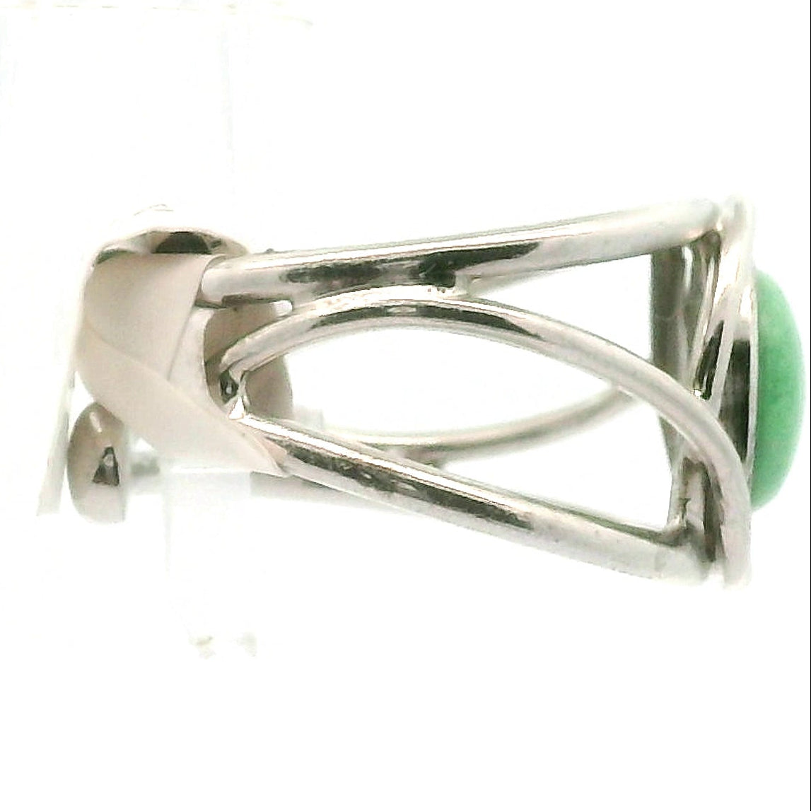 New Lander Variscite Midi Cuff Ring .925 Silver for Emotional Healing, Joy, Love and Prosperity
