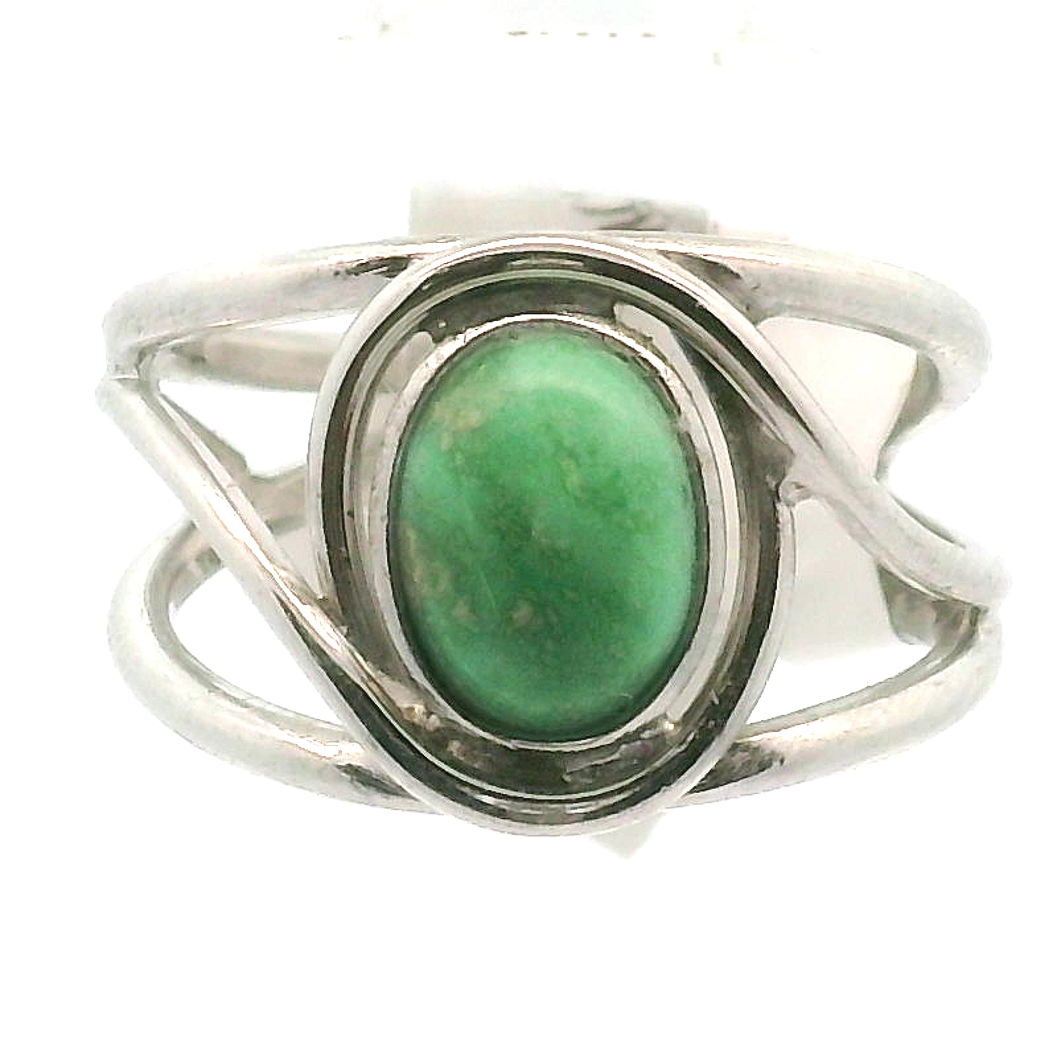 New Lander Variscite Midi Cuff Ring .925 Silver for Emotional Healing, Joy, Love and Prosperity