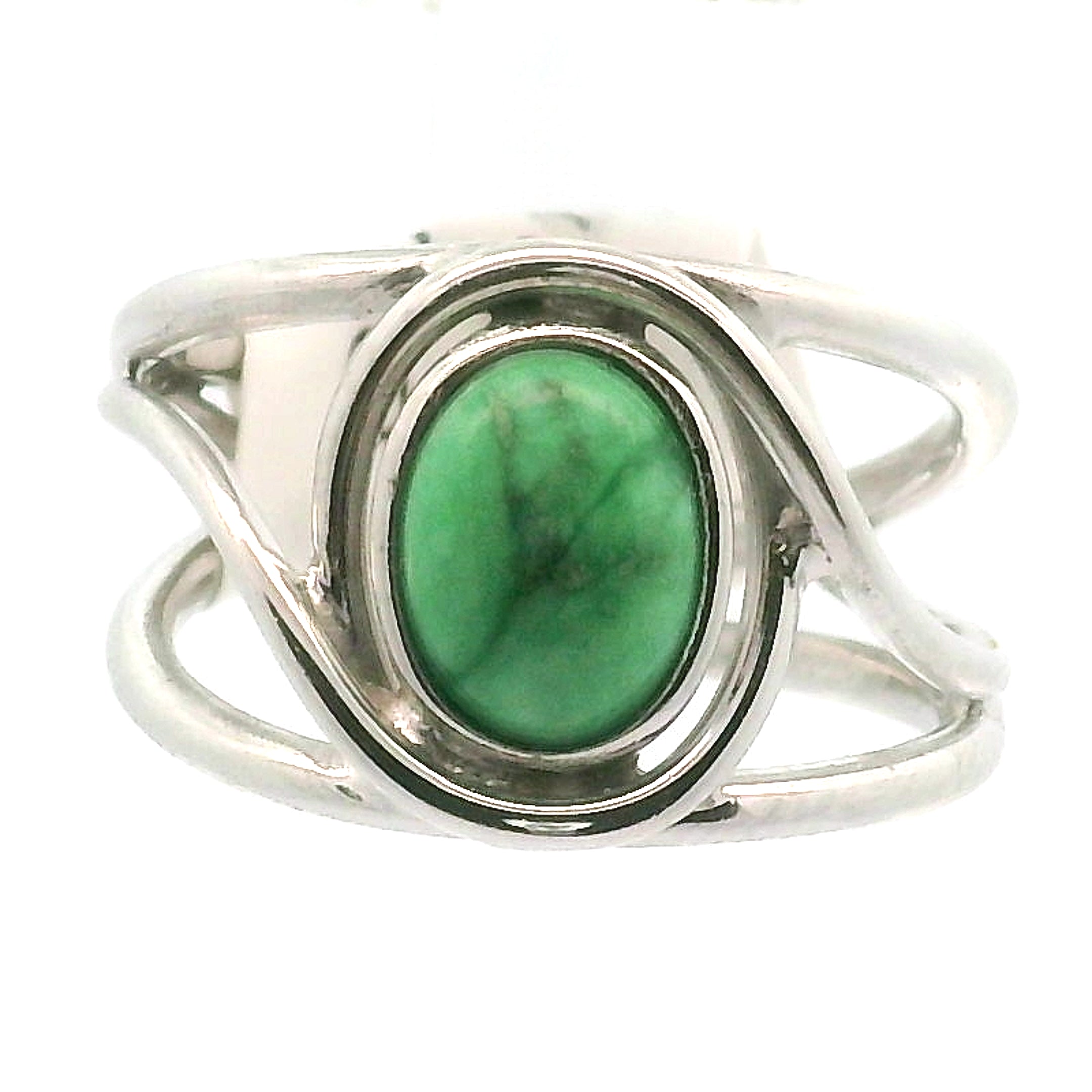 New Lander Variscite Midi Cuff Ring .925 Silver for Emotional Healing, Joy, Love and Prosperity