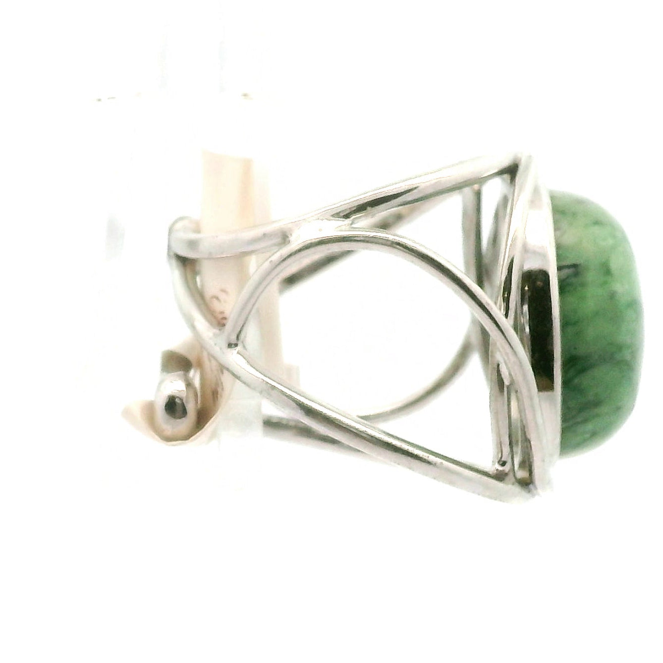 New Lander Variscite Adjustable Cuff Ring .925 Silver for Emotional Healing, Joy, Love and Prosperity