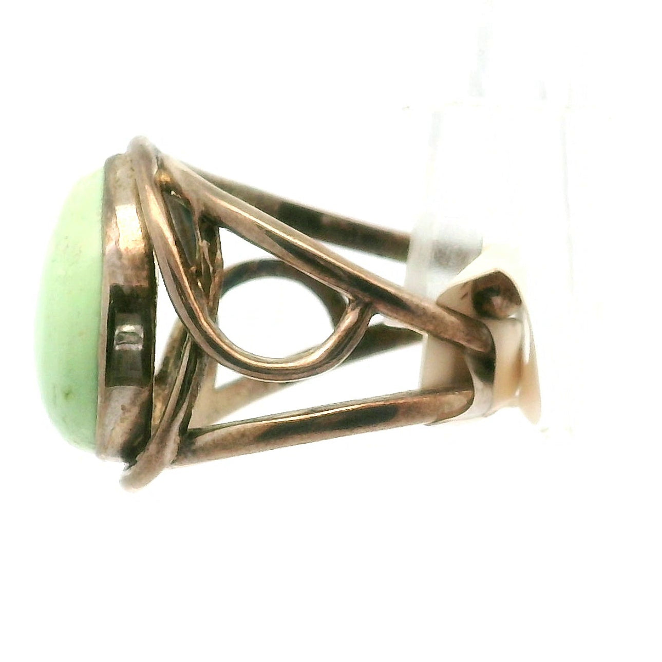 Citron Chrysoprase Finger Cuff Adjustable Ring .925 Sterling Silver for Compassion, Joy and Kindness