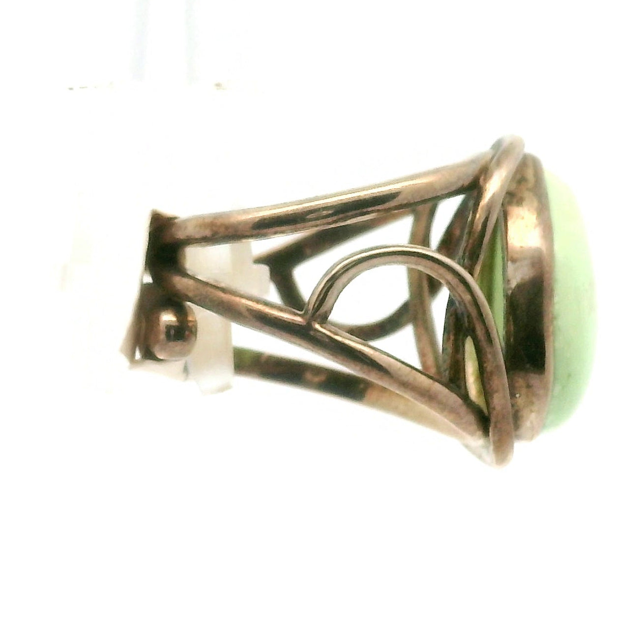 Citron Chrysoprase Finger Cuff Adjustable Ring .925 Sterling Silver for Compassion, Joy and Kindness