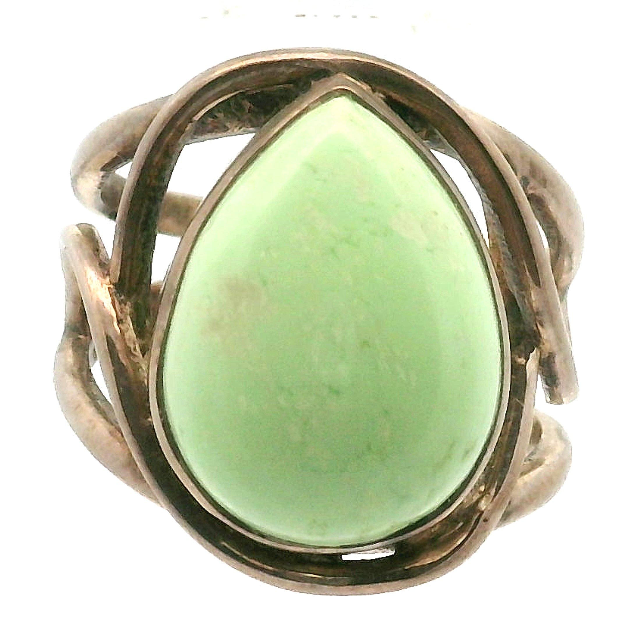 Citron Chrysoprase Finger Cuff Adjustable Ring .925 Sterling Silver for Compassion, Joy and Kindness