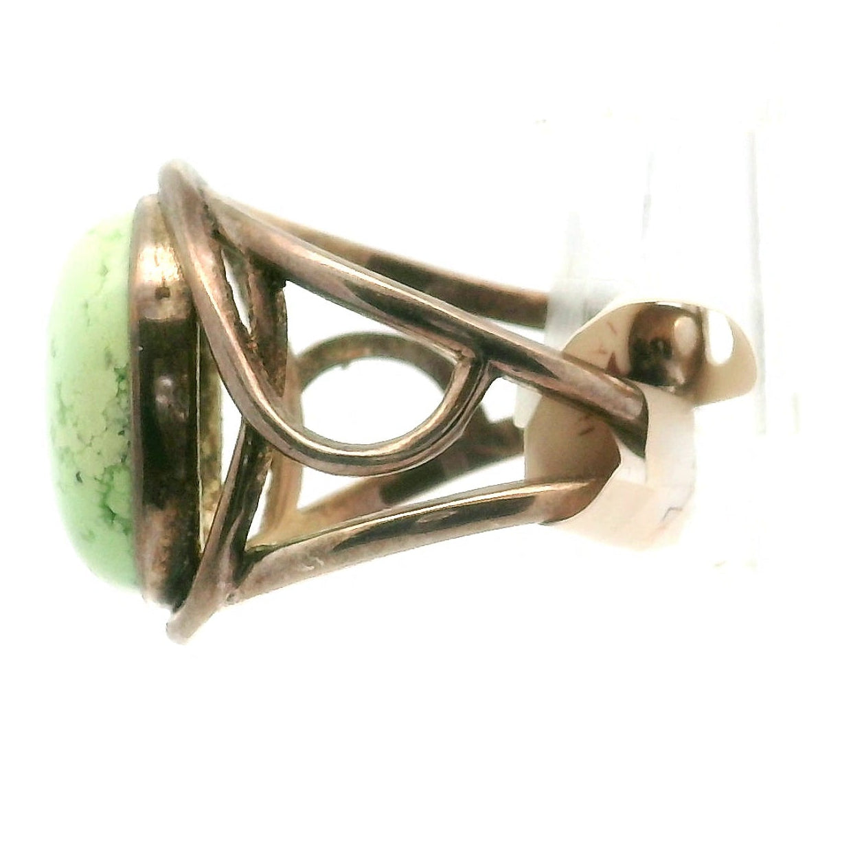 Citron Chrysoprase Finger Cuff Adjustable Ring .925 Sterling Silver for Compassion, Joy and Kindness