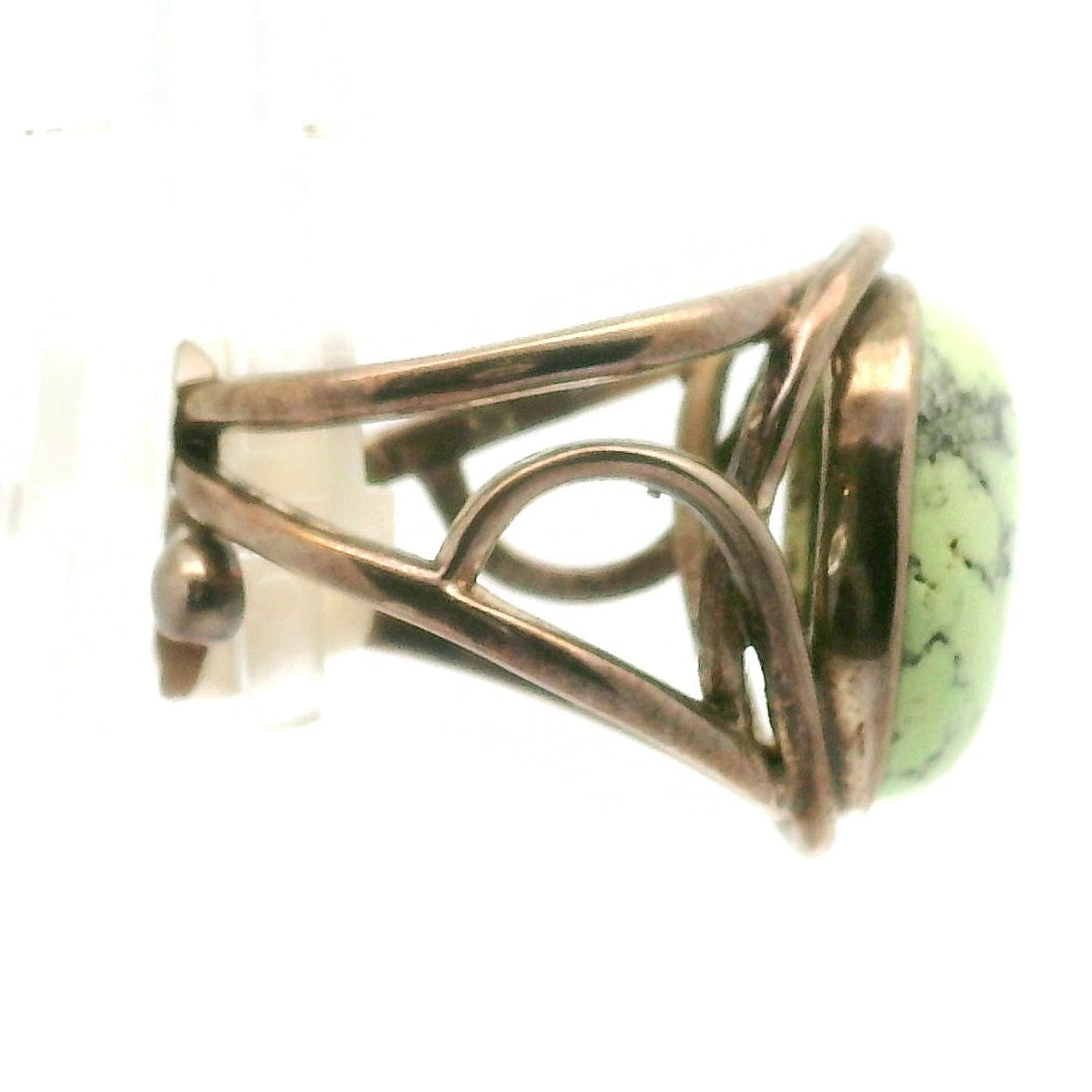 Citron Chrysoprase Finger Cuff Adjustable Ring .925 Sterling Silver for Compassion, Joy and Kindness