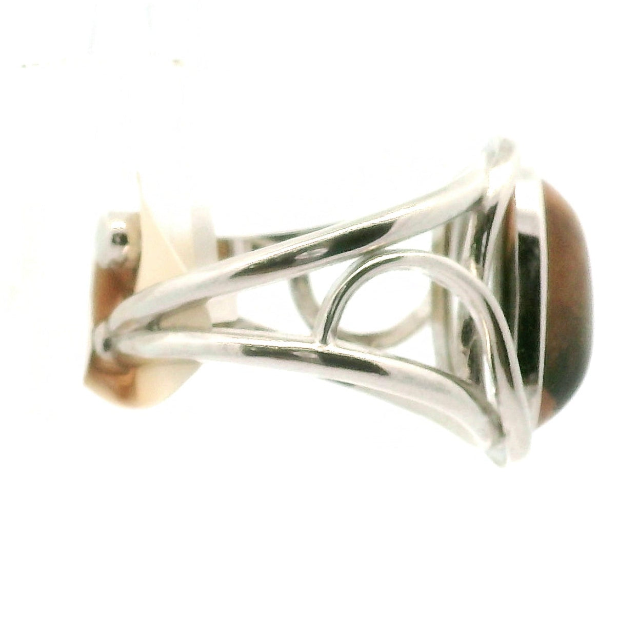 Clinozoisite Cuff Ring .925 Silver for Clarity, Healing, Hope, Joy, Nurturing & Stress Relief