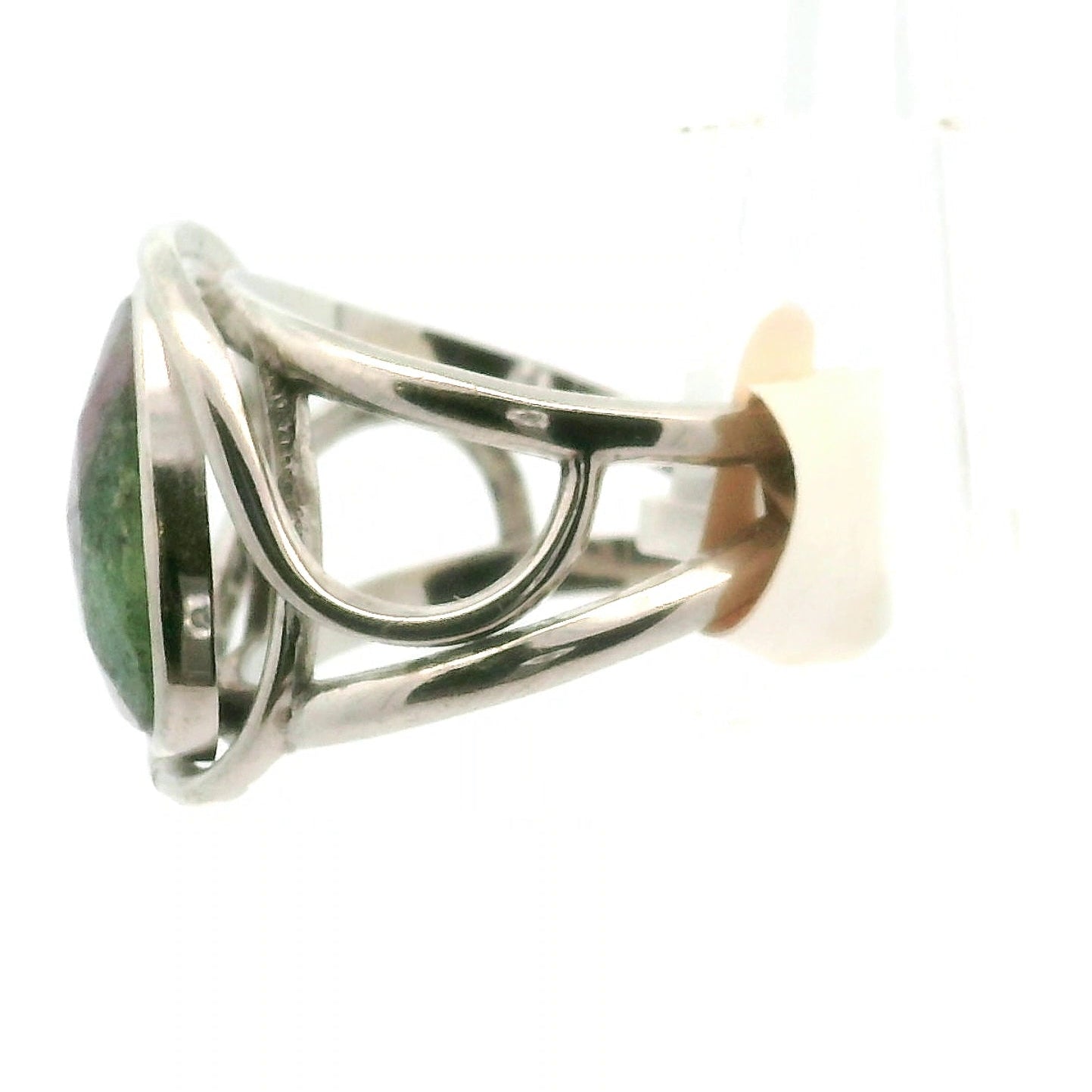 Ruby in Zoisite Finger Cuff Adjustable Ring .925 Silver for Empowerment, Strength and Harmonizing Relationships