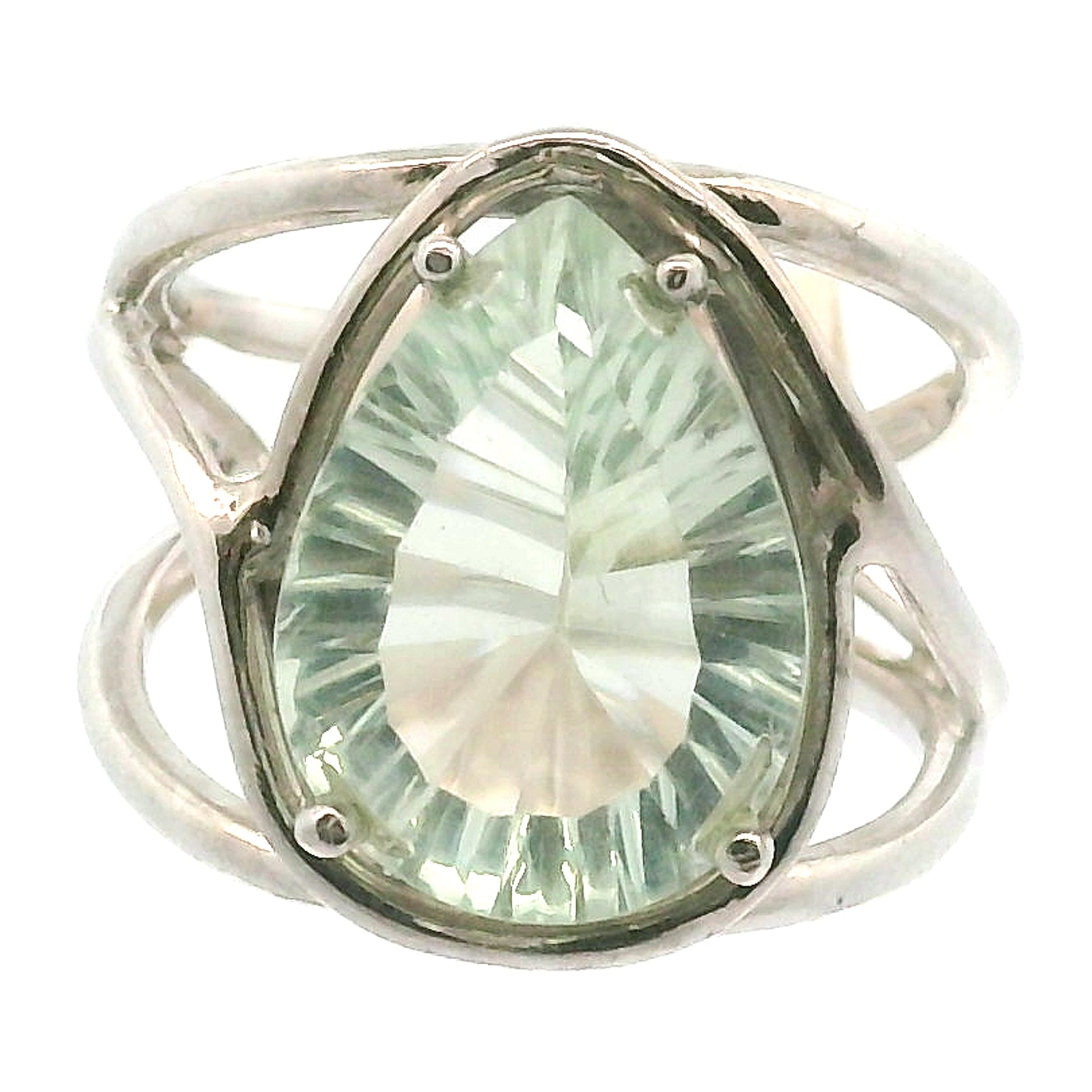 Praisolite Adjustable Cuff Ring .925 Silver for Love, Prosperity and Success