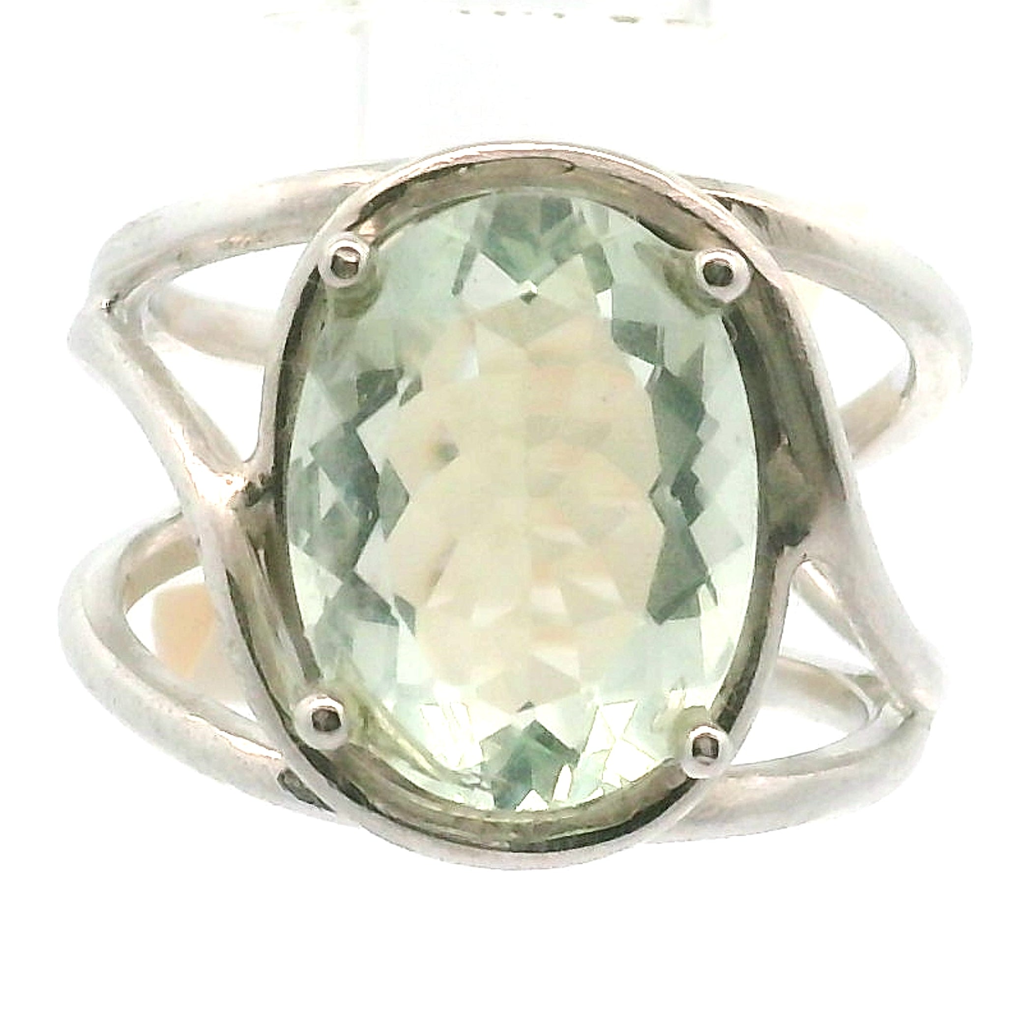 Praisolite Adjustable Cuff Ring .925 Silver for Love, Prosperity and Success
