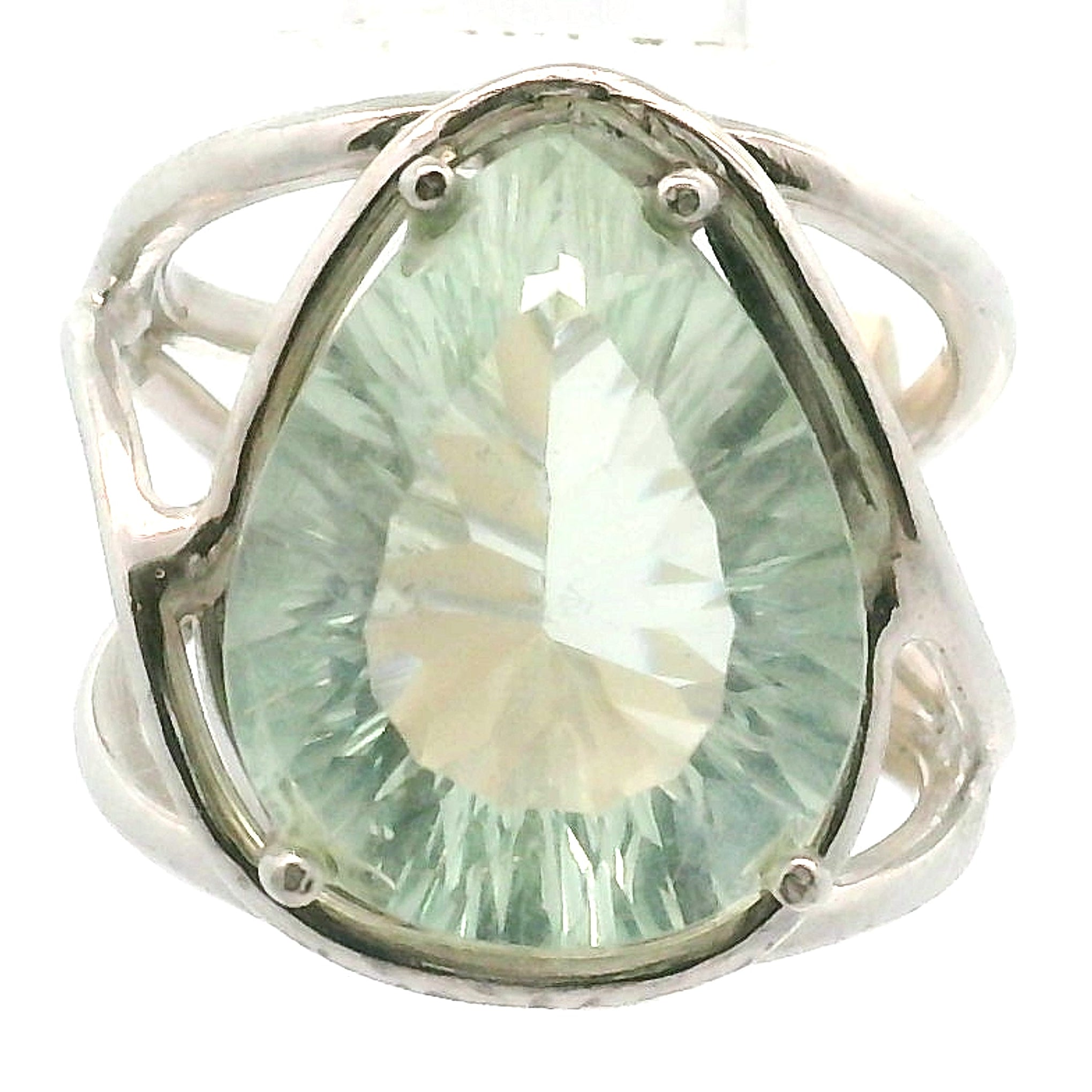 Praisolite Adjustable Cuff Ring .925 Silver for Love, Prosperity and Success