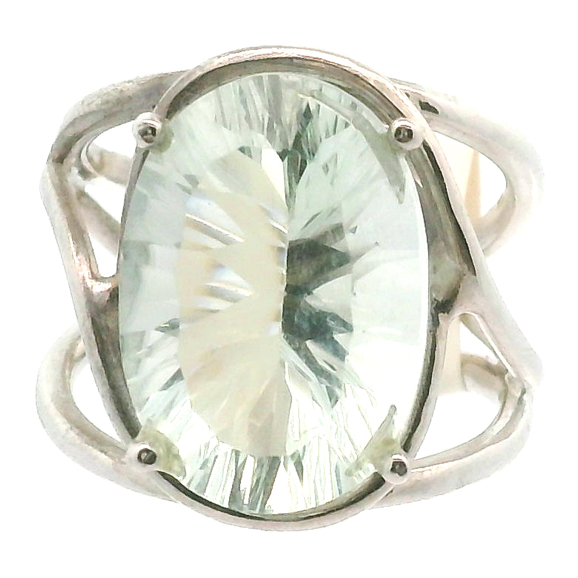 Praisolite Adjustable Cuff Ring .925 Silver for Love, Prosperity and Success