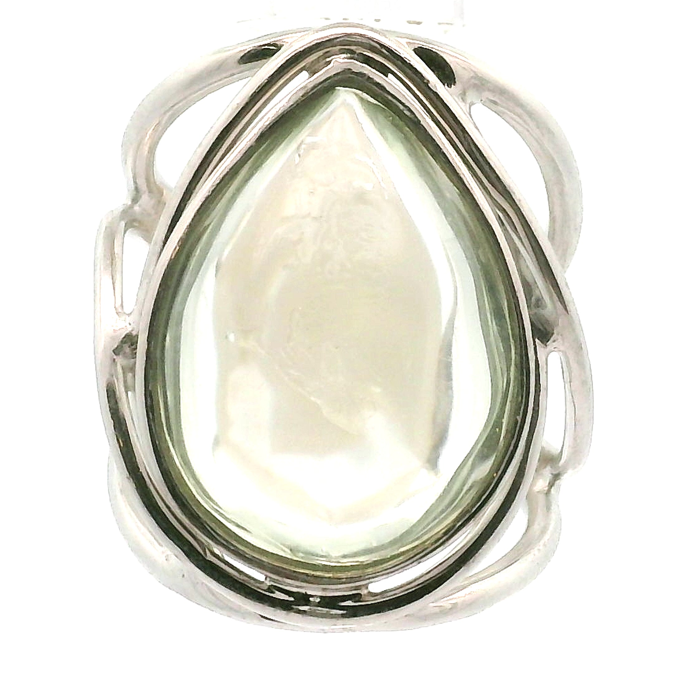 Praisolite Finger Cuff Adjustable Ring .925 Silver for Love, Prosperity and Success