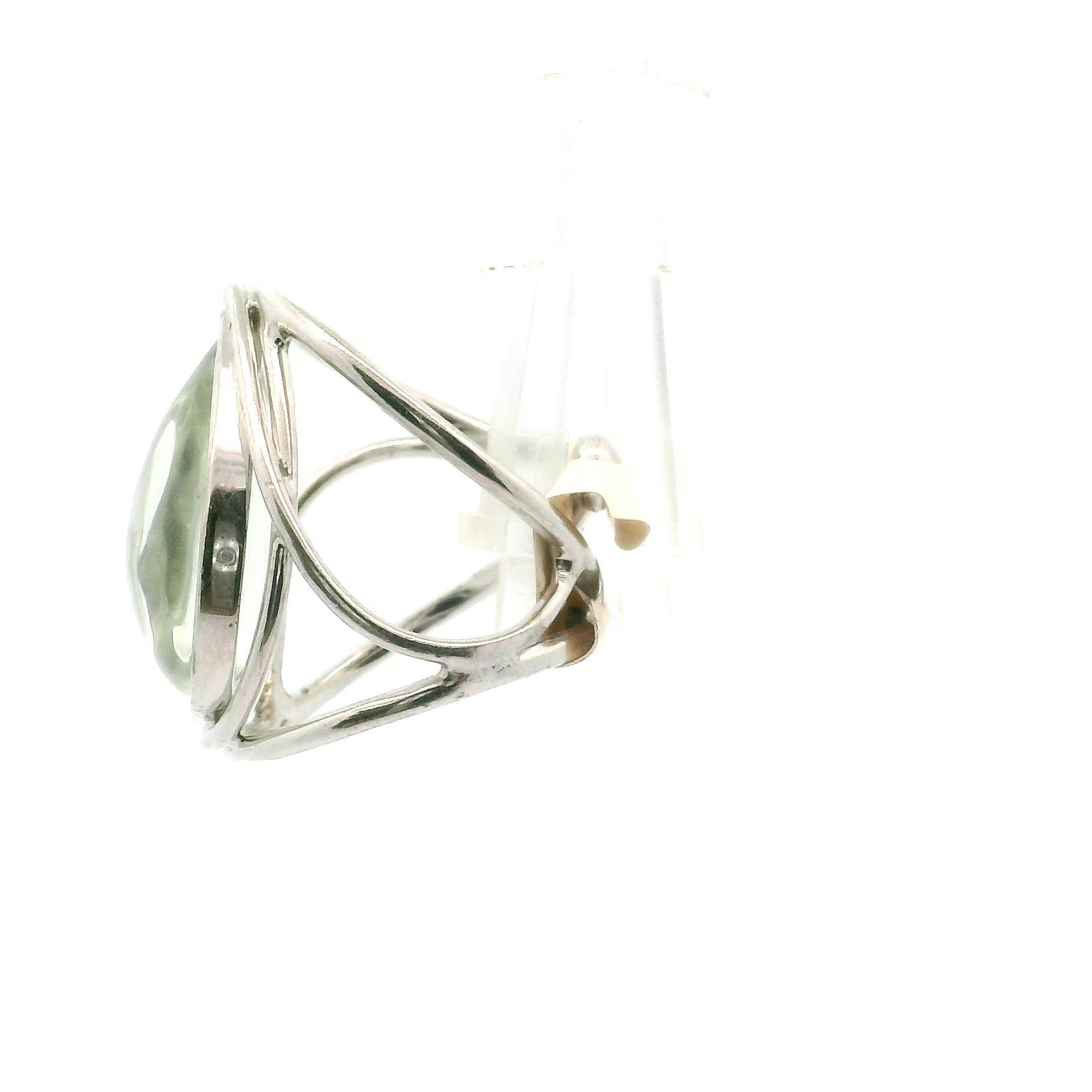 Praisolite Finger Cuff Adjustable Ring .925 Silver for Love, Prosperity and Success